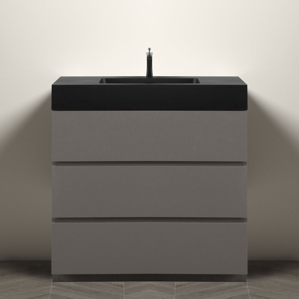 Alice 36 Inch Premium Modern Freestanding One-Piece Bathroom Vanity Set Without Drain And Faucet (SAK71364) - Energize Trek