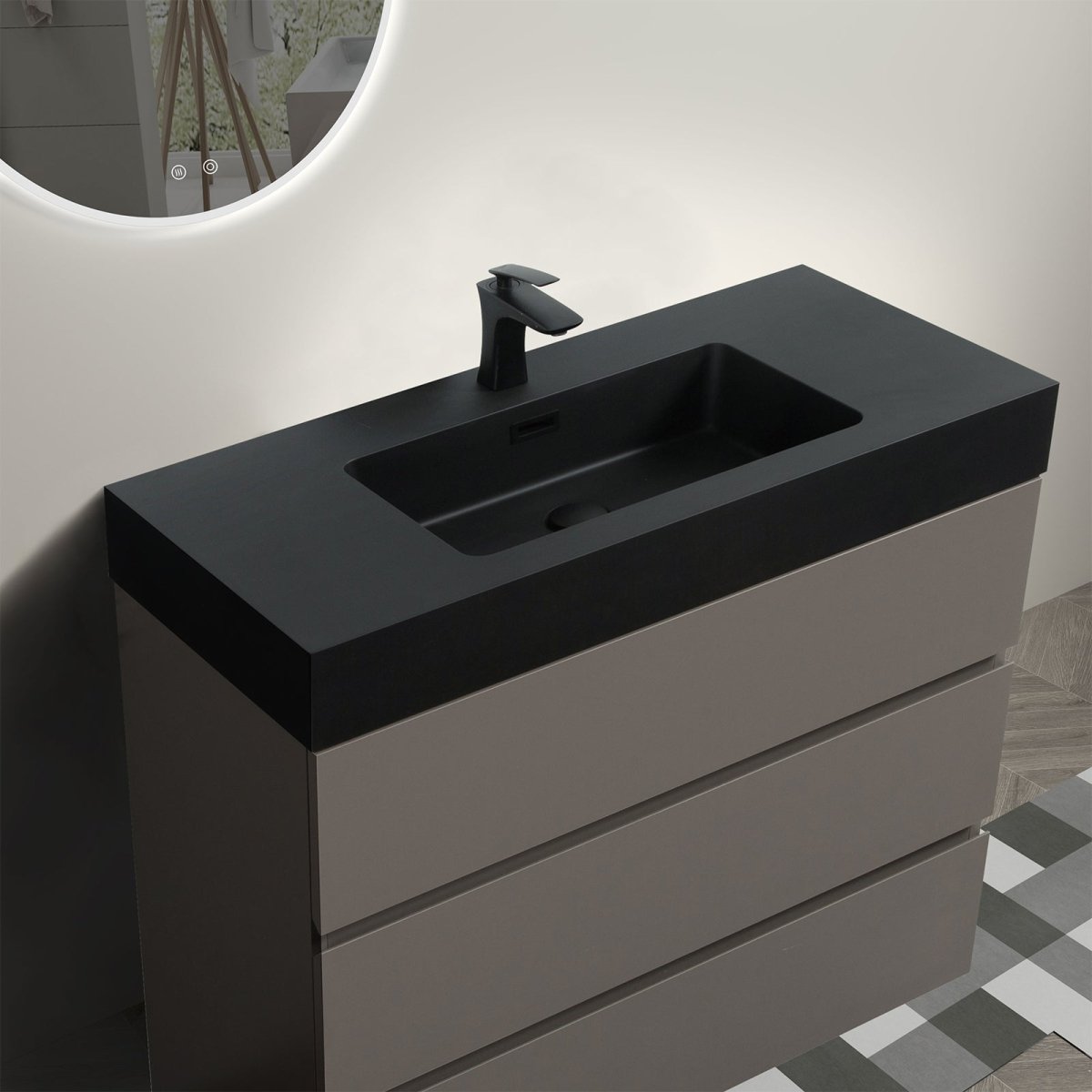 Alice 36 Inch Premium Modern Freestanding One-Piece Bathroom Vanity Set Without Drain And Faucet (SAK71364) - Energize Trek