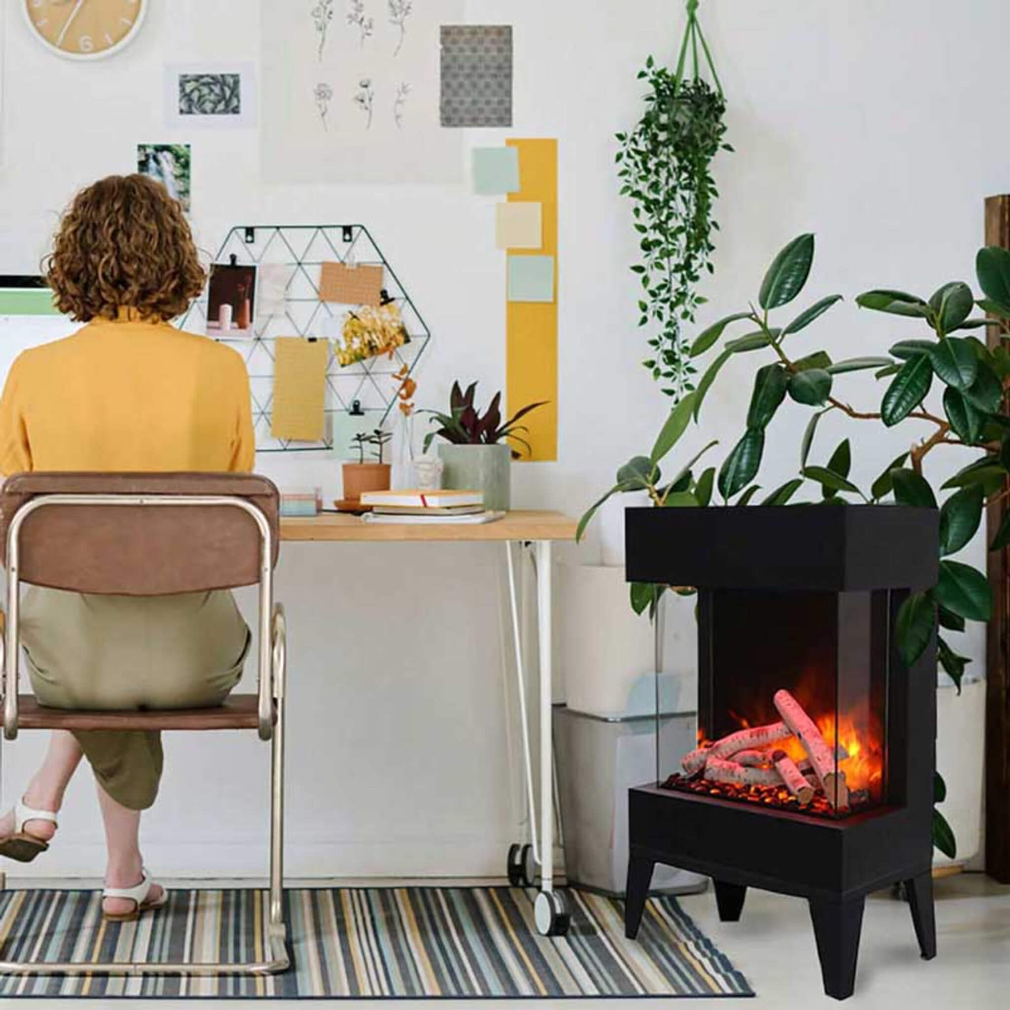 Amantii Cube 2025WM Freestanding Electric Fireplace [CUBE-2025WM] (SAK16508) - Energize Trek