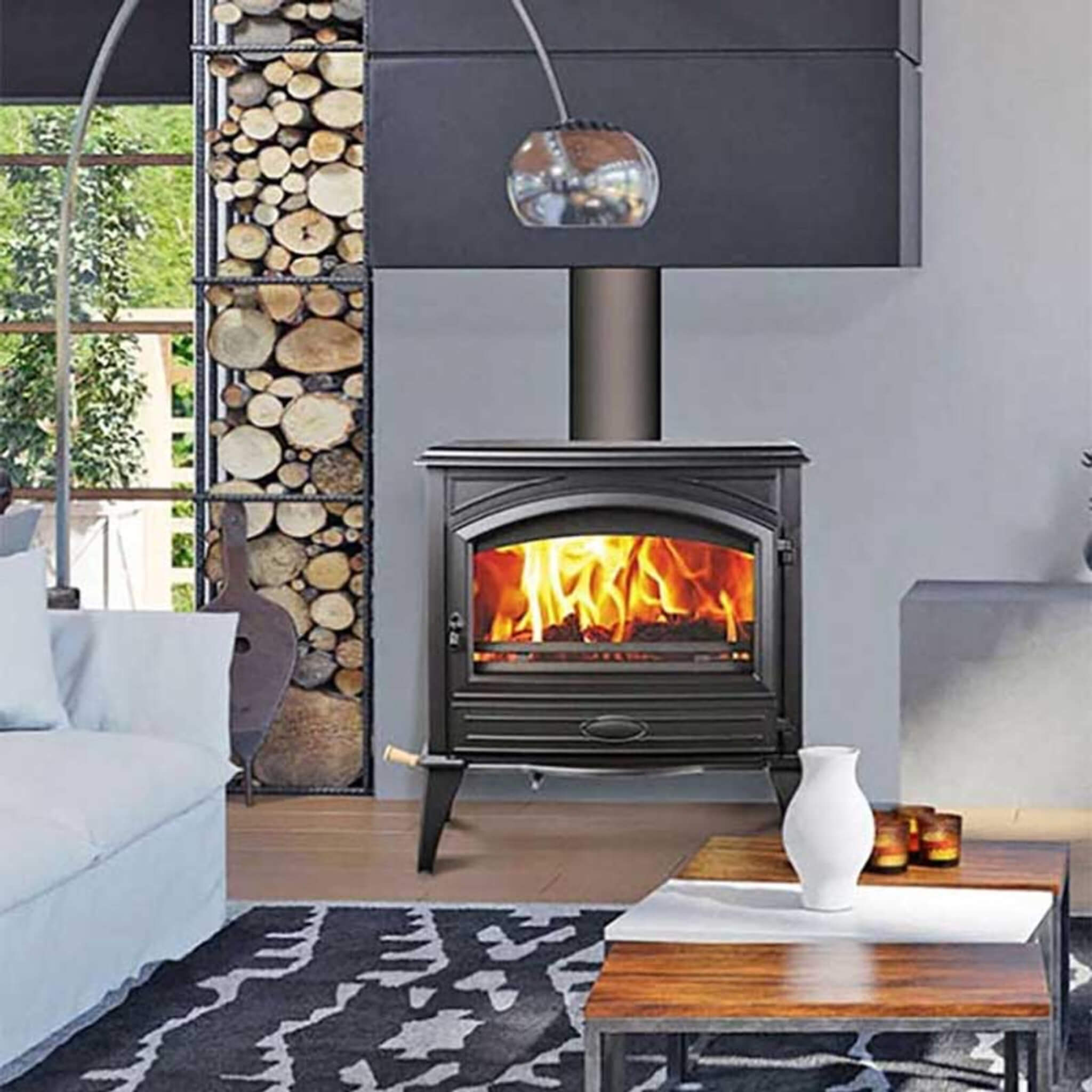 Amantii Lynwood Wood Burning Cast Iron Stove Fireplace [LYNWOOD-W76] (SAK25618) - Energize Trek