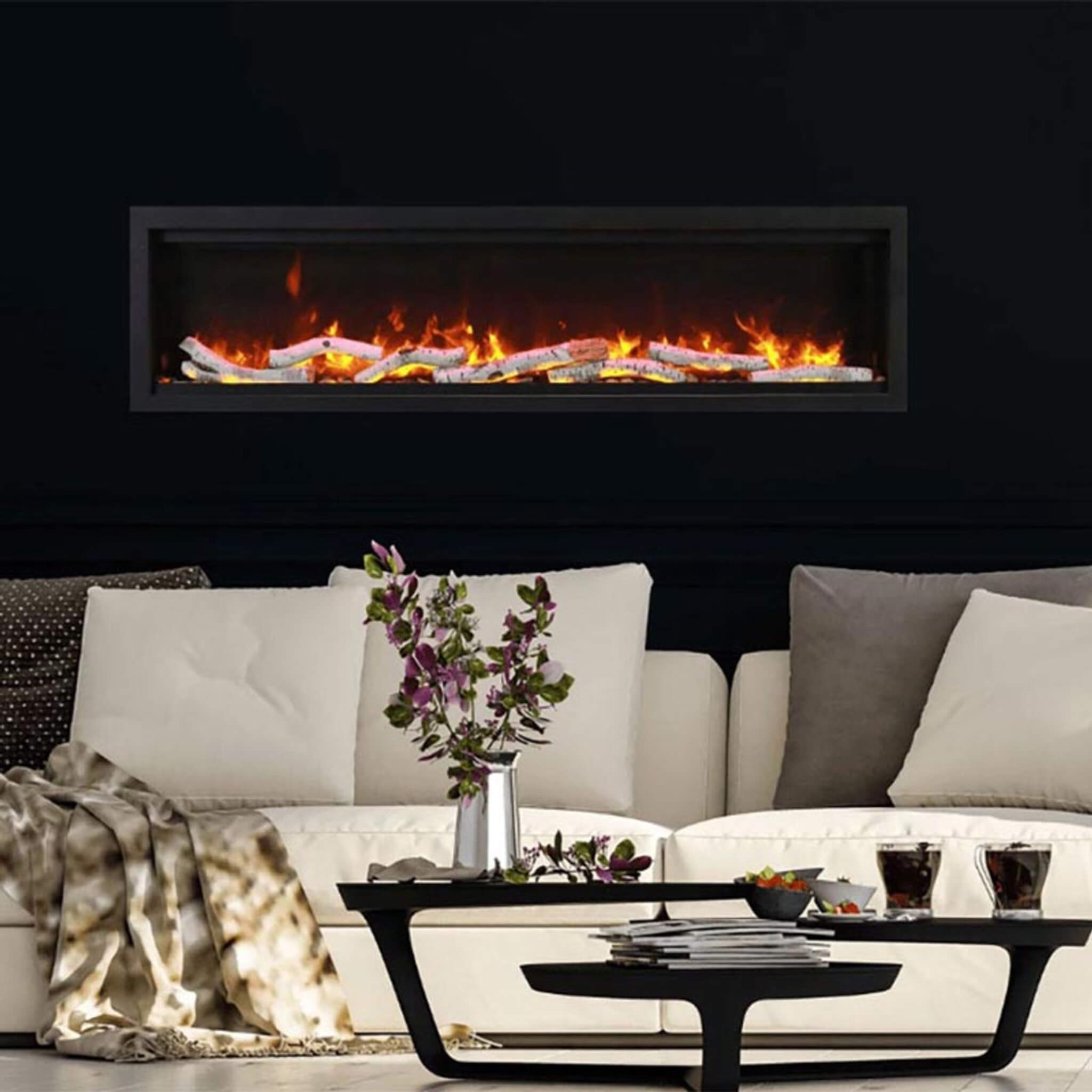 Amantii Symmetry 74" Smart Electric Fireplace With Programmable Timer And Thermostat [SYM-74] (SAK26974) - Energize Trek