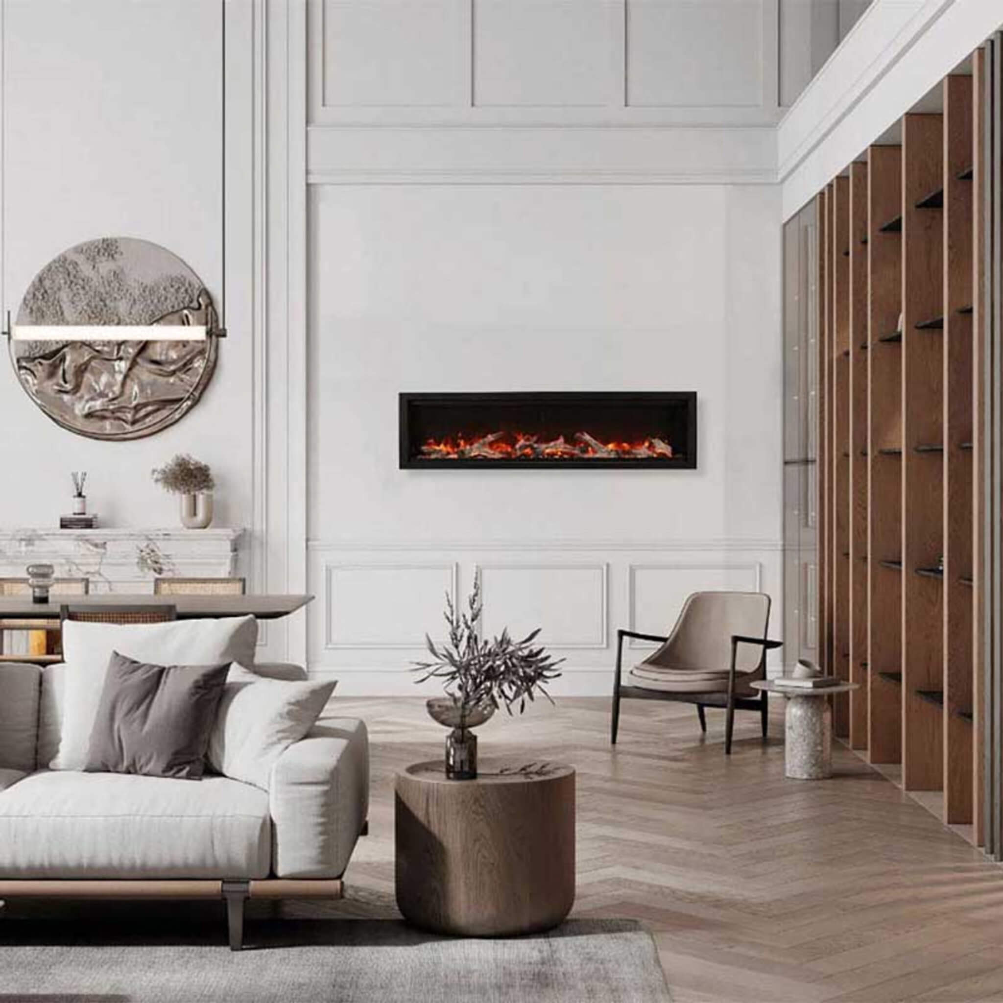 Amantii Symmetry 74" Smart Electric Fireplace With Programmable Timer And Thermostat [SYM-74] (SAK26974) - Energize Trek
