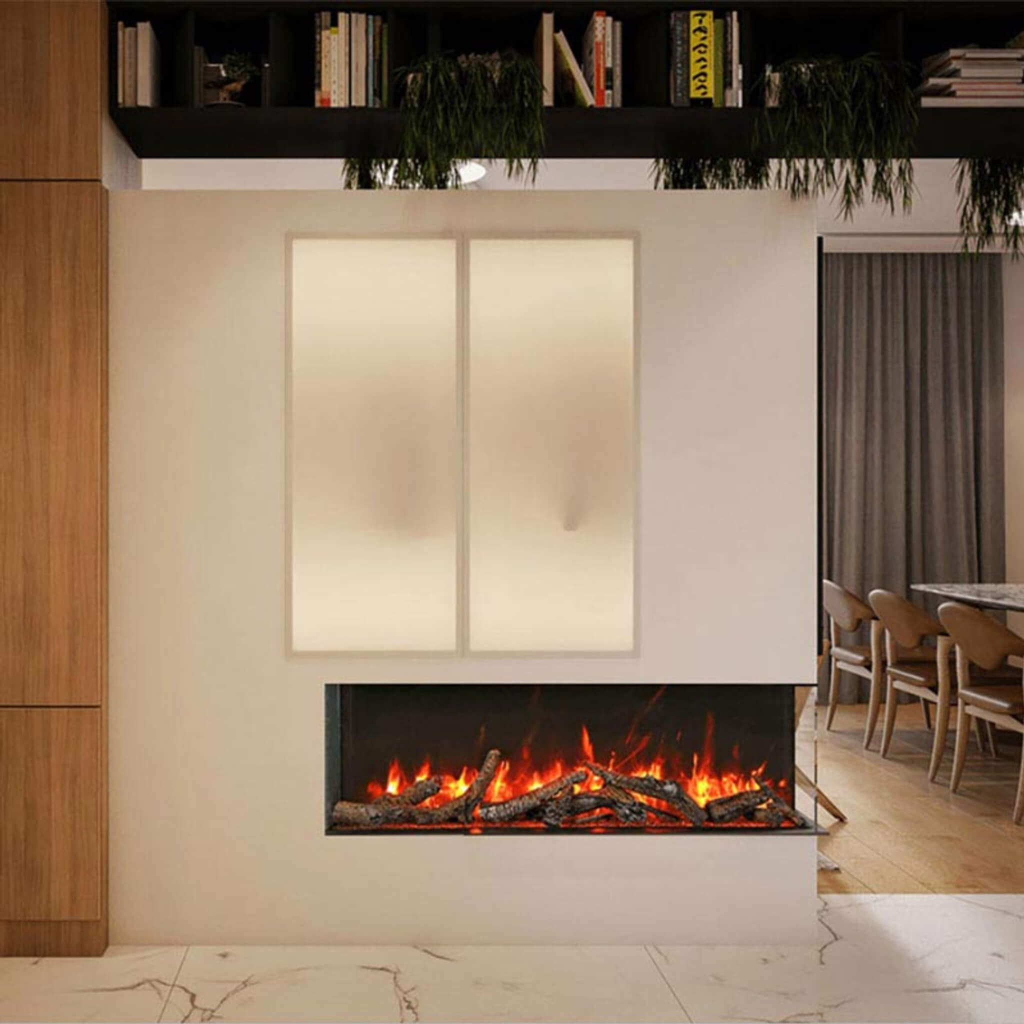 Amantii Tru-View Slim Smart 3 Sided Built-In Electric Fireplace [50/60-TRV-SLIM] (SAK28645) - Energize Trek