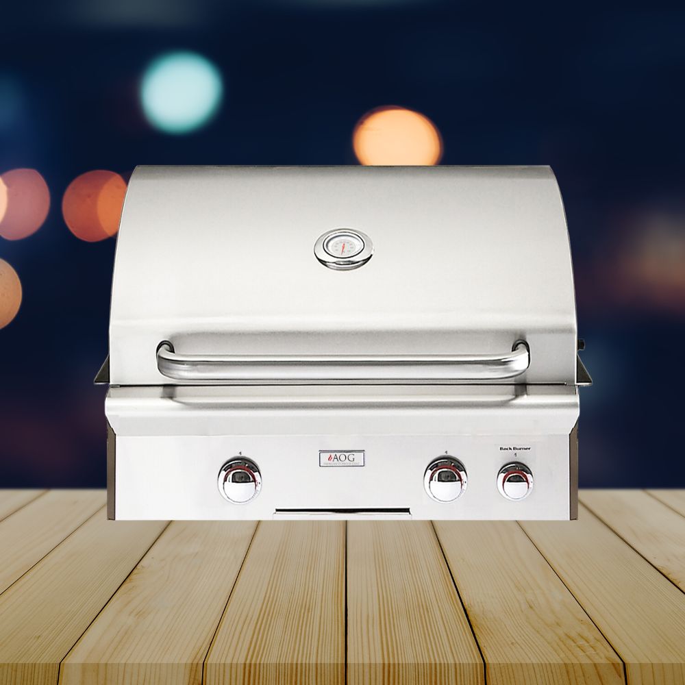 American Outdoor Grill 24NBT T-Series 2-Burner Built-In Natural Gas Grill W/ Rotisserie Kit, 24" [24NBT] (SAK65205) - Energize Trek