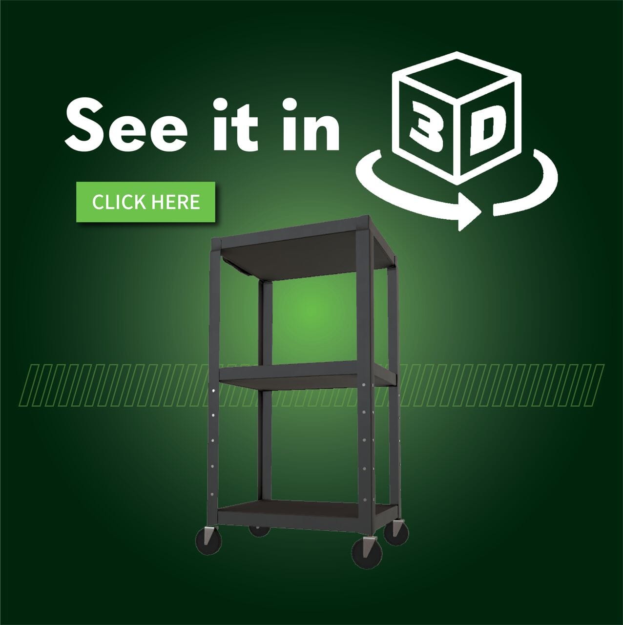 Steel Adjustable Height AV Cart - Energize Trek