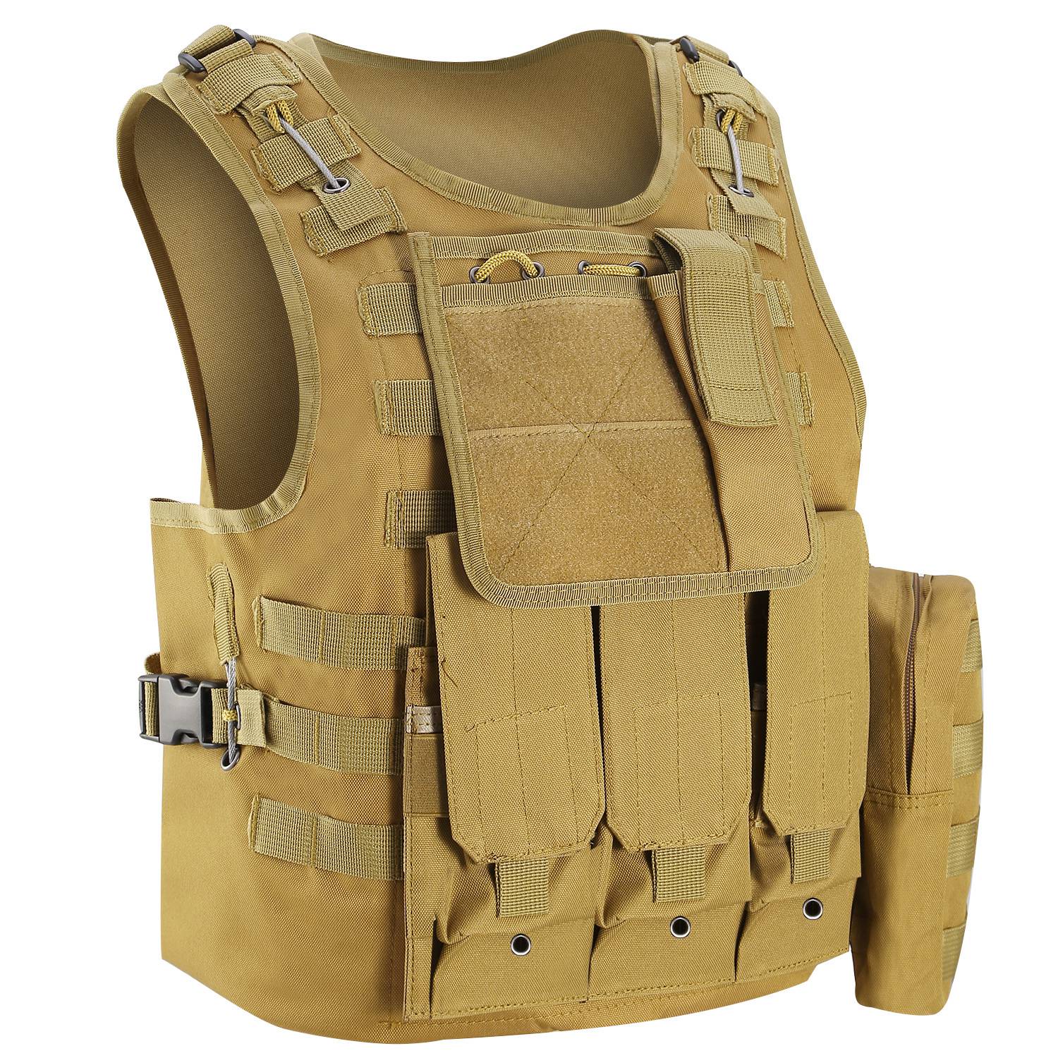 Adults Tactical Vest Military Airsoft Paintball Vest Camouflage Combat Vest for Hunting Army Fans CS War Game