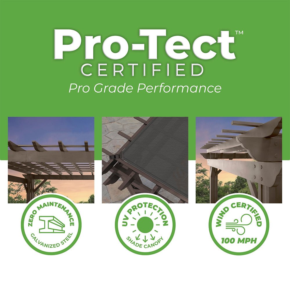 [10x12FT] Heavy Duty Backyard Galvanized Steel Powder Coated Pergola (91358672) - Energize Trek