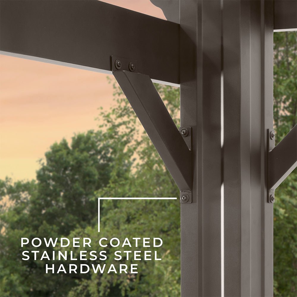 [10x12FT] Heavy Duty Backyard Galvanized Steel Powder Coated Pergola (91358672) - Energize Trek