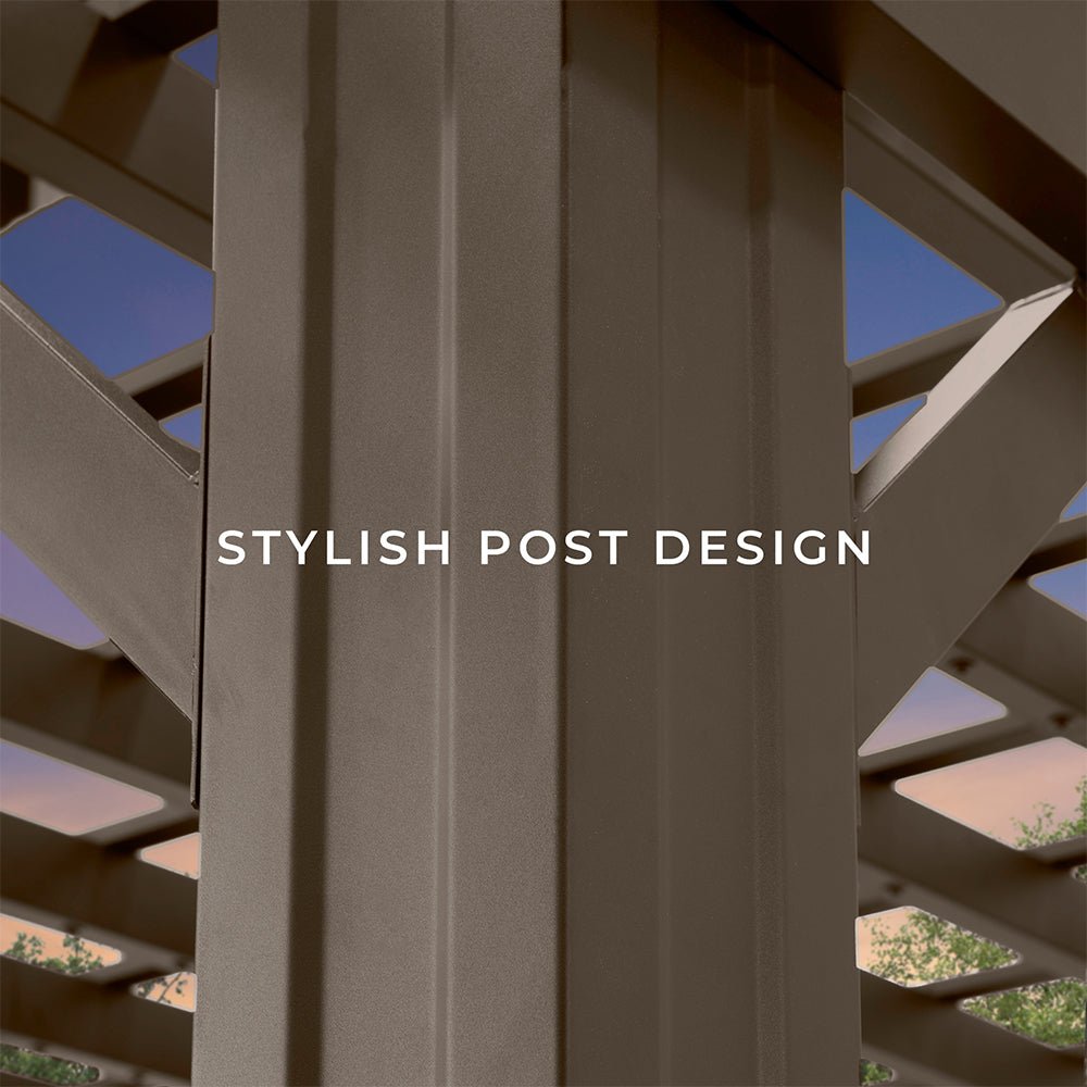[10x12FT] Heavy Duty Backyard Galvanized Steel Powder Coated Pergola (91358672) - Energize Trek