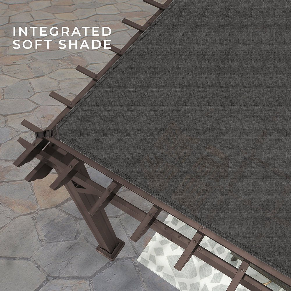 [10x12FT] Heavy Duty Backyard Galvanized Steel Powder Coated Pergola (91358672) - Energize Trek