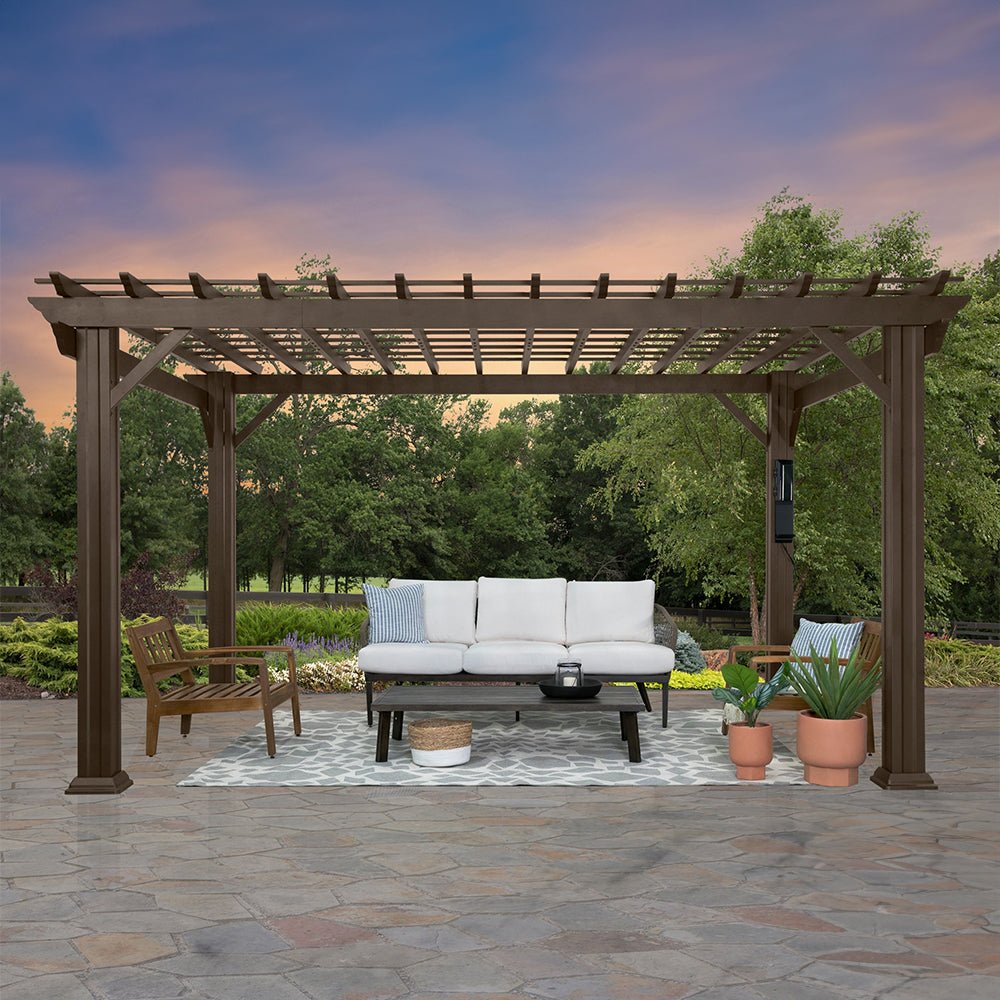 [10x12FT] Heavy Duty Backyard Galvanized Steel Powder Coated Pergola (91358672) - Energize Trek