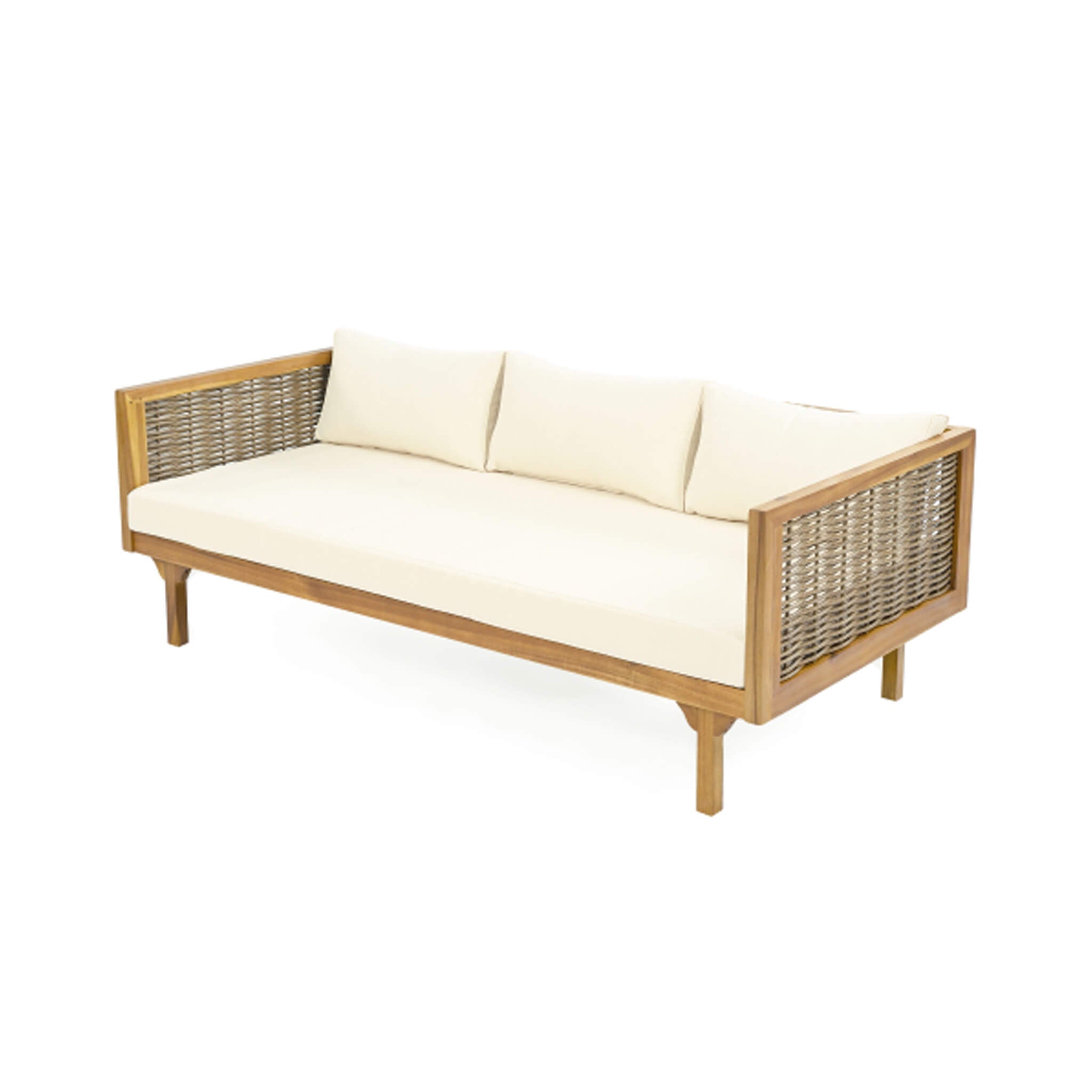 Claremont 3-Seater Acacia Wood Daybed Sofa With Water-Resistant Cushions (SAK65773) - Energize Trek