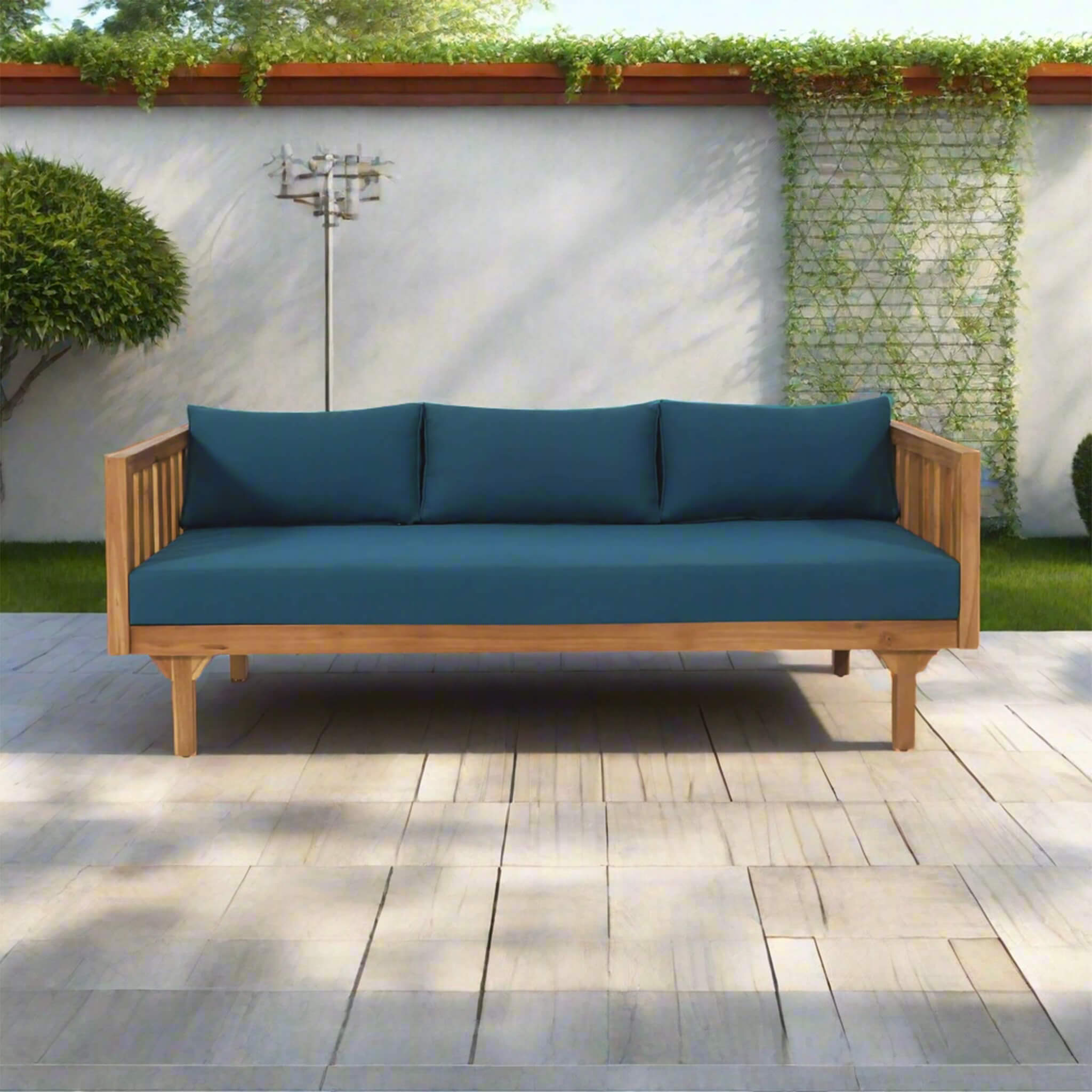 Claremont 3-Seater Acacia Wood Daybed Sofa With Water-Resistant Cushions (SAK65773) - Energize Trek