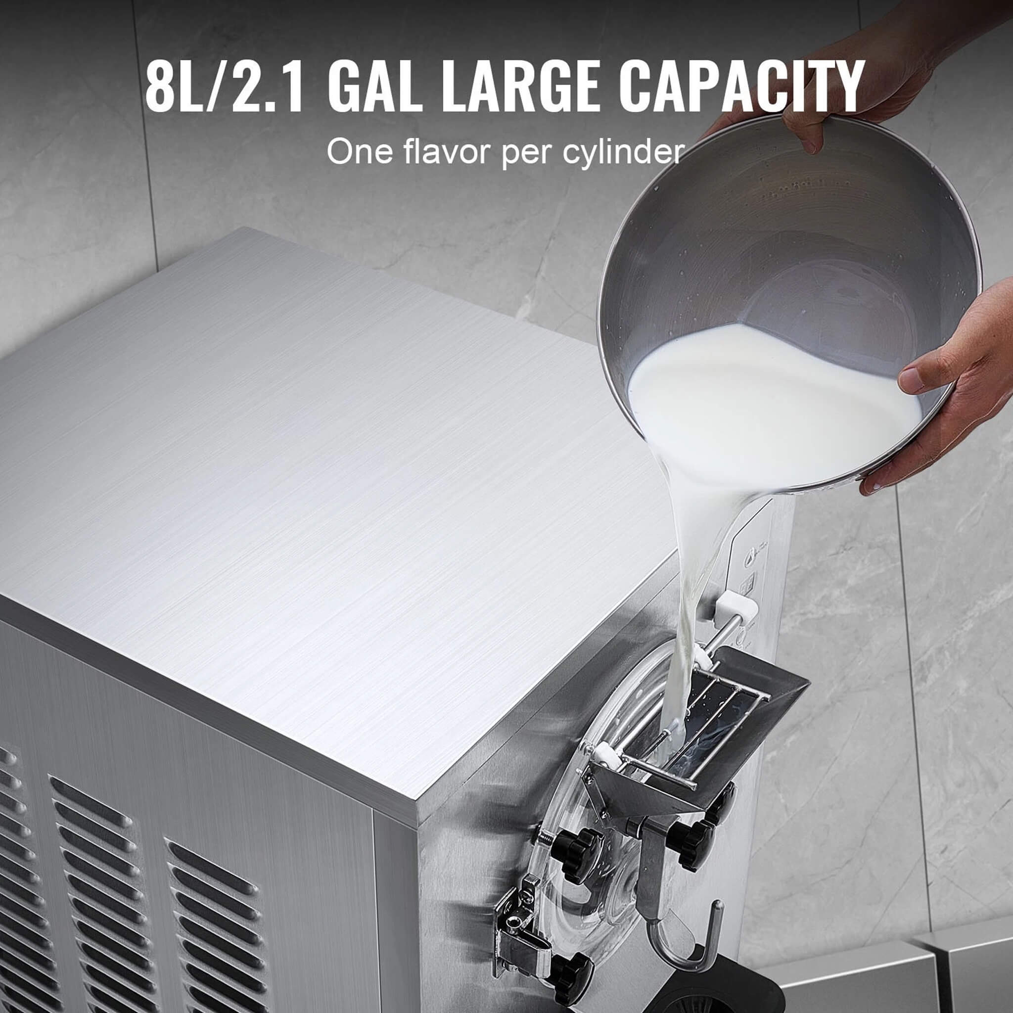 Commercial Single-Flavor Hard Serve Stainless Steel Ice Cream Machine, 20-25L/H (SAK20782) - Energize Trek