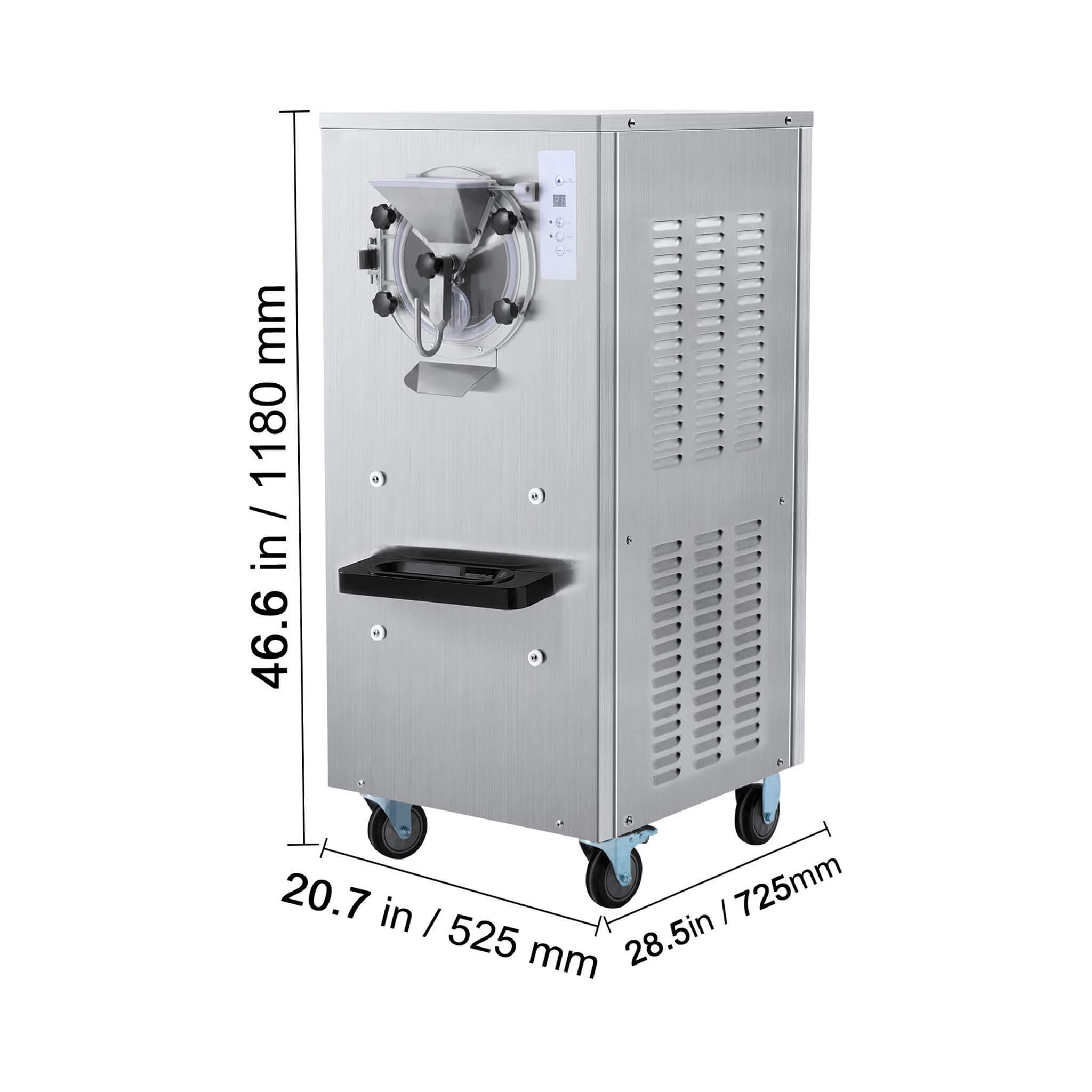 Commercial Single-Flavor Hard Serve Stainless Steel Ice Cream Machine, 20-25L/H (SAK20782) - Energize Trek