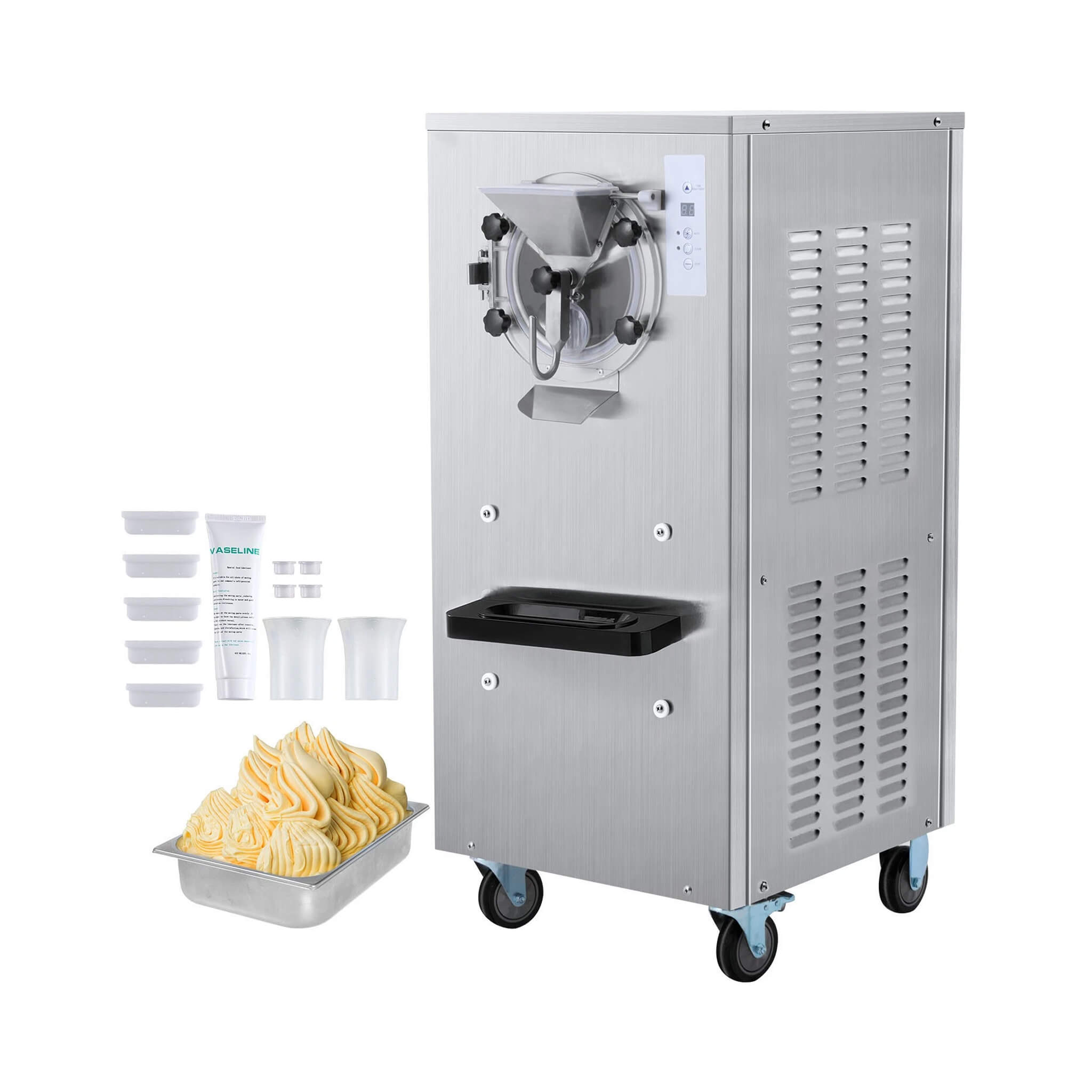 Commercial Single-Flavor Hard Serve Stainless Steel Ice Cream Machine, 20-25L/H (SAK20782) - Energize Trek