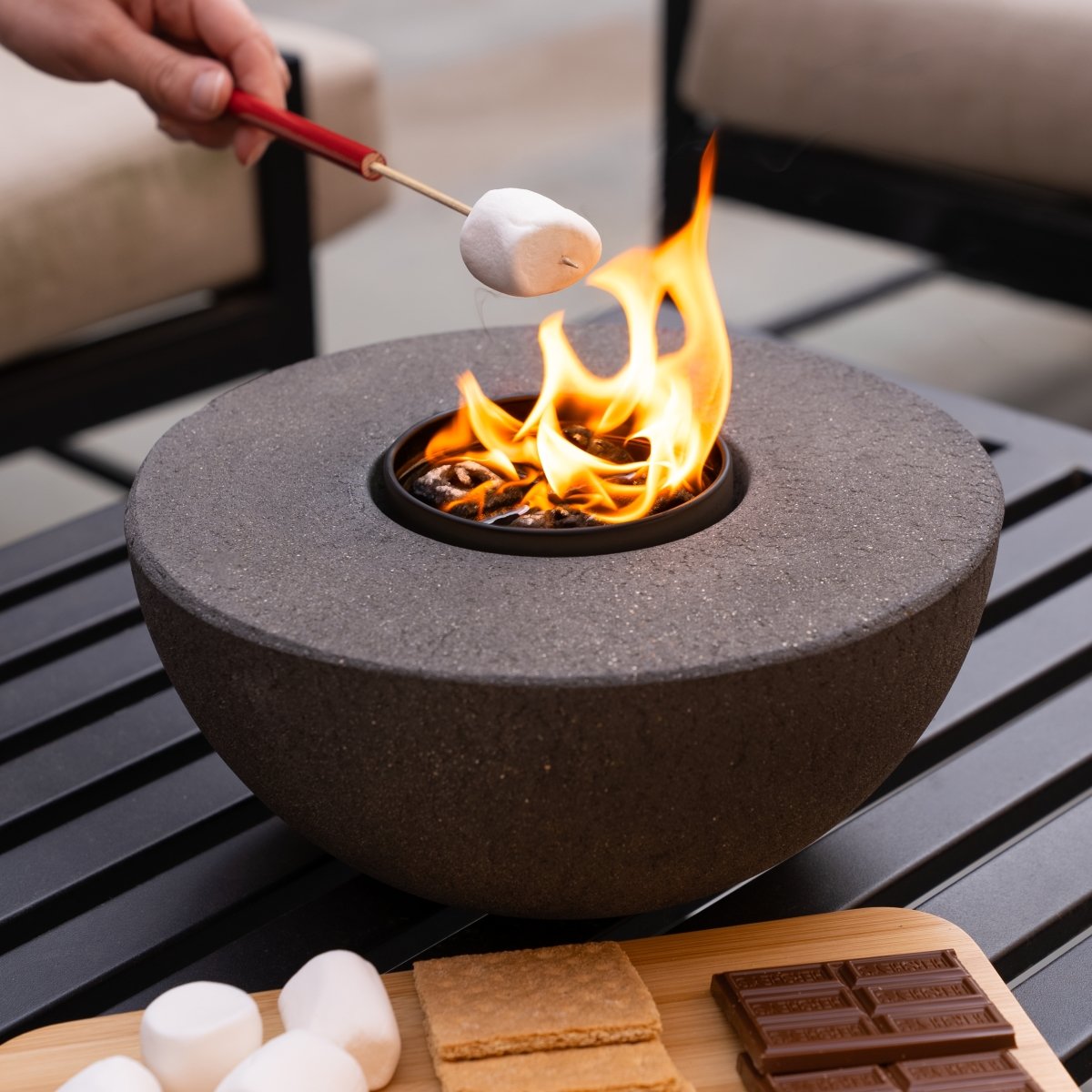 Concrete Semi-Round Fire Pit - Energize Trek