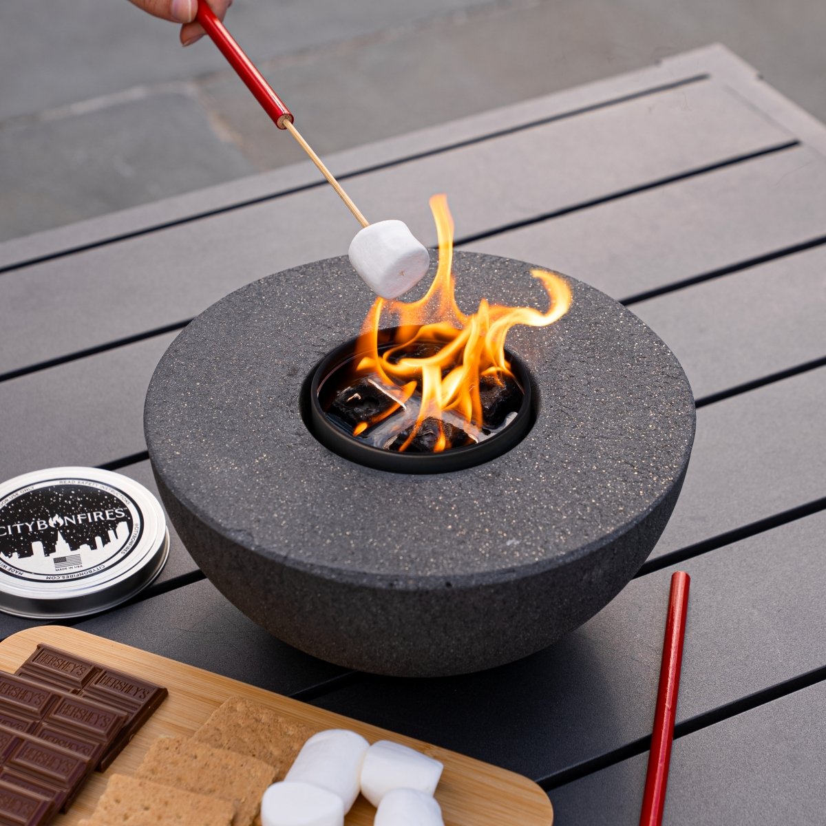 Concrete Semi-Round Fire Pit - Energize Trek
