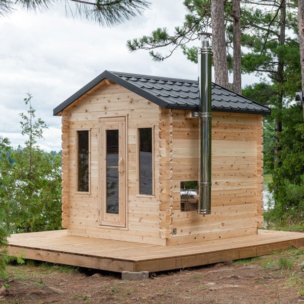 CT Georgian Cabin Sauna – Outdoor 4-Person Sauna with Modern Heating & Luxury Design - Energize Trek