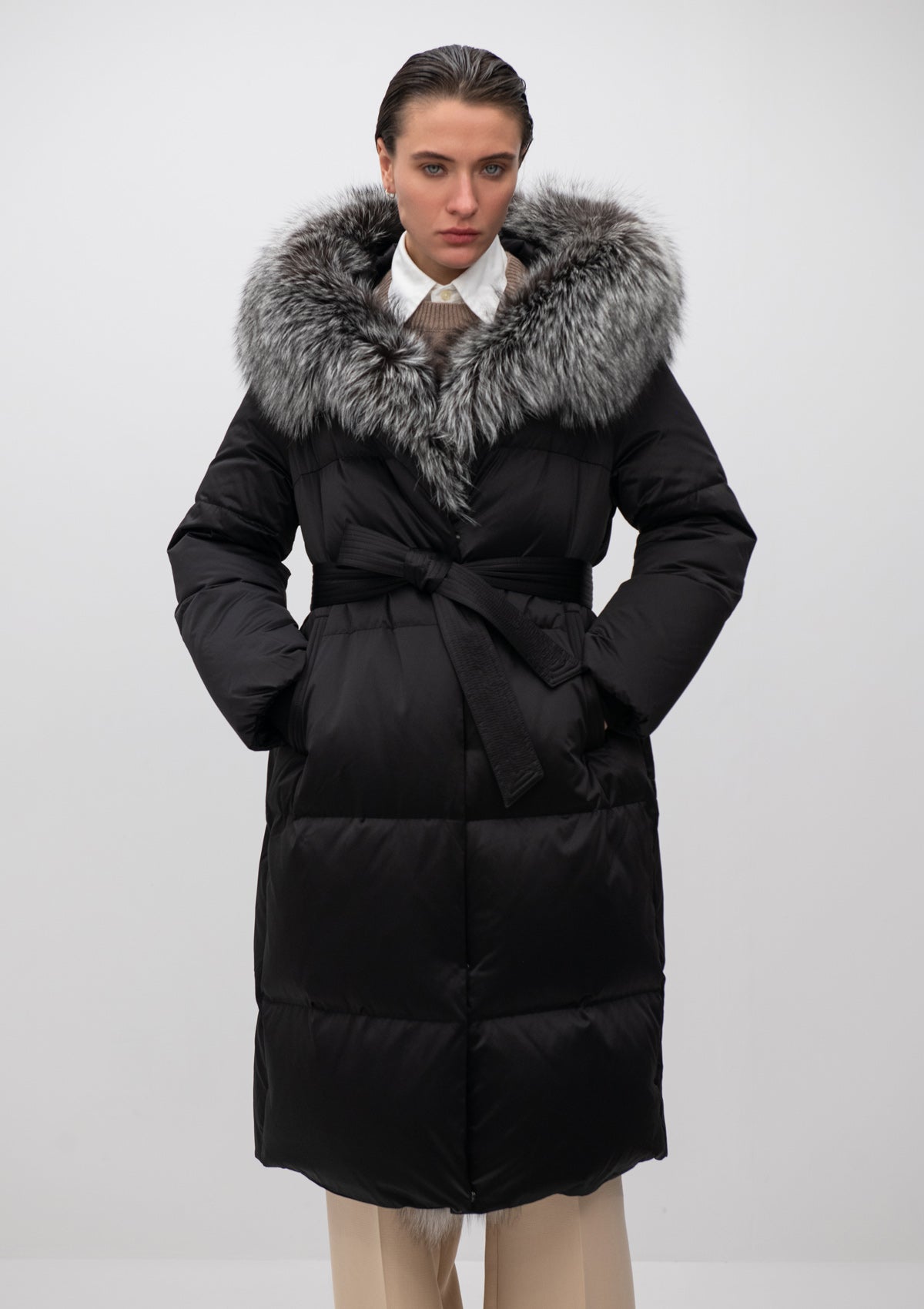 Charlotte Genuine Silver Fox Down Parka - Energize Trek