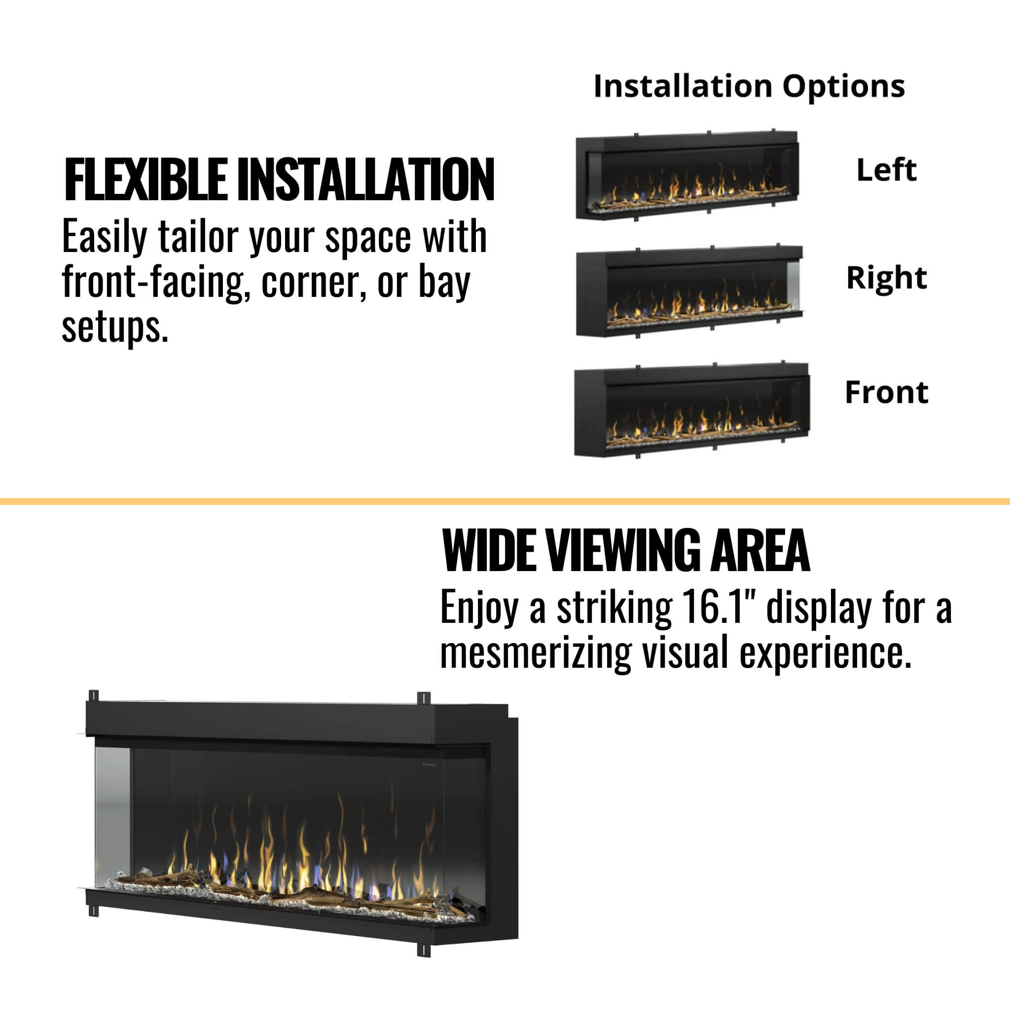 Dimplex IgniteXL Bold 60" Built-In Linear Modern Electric Fireplace With Multi Colored Flames [XLF6017-XD] (SAK90413) - Energize Trek