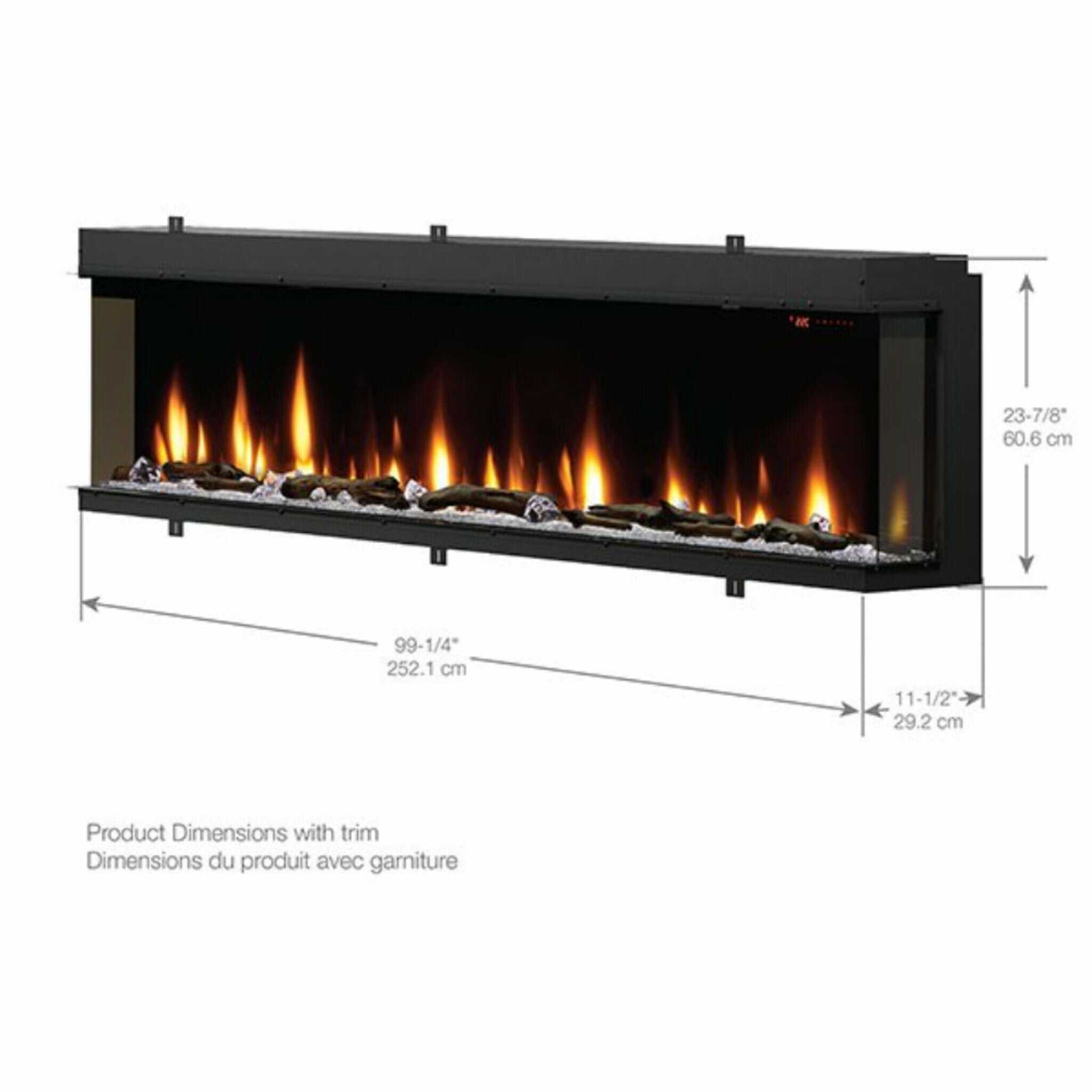 Dimplex IgniteXL Bold 100" Smart Linear Multi Side View Built-In Electric Fireplace [XLF10017-XD] (SAK72359) - Energize Trek
