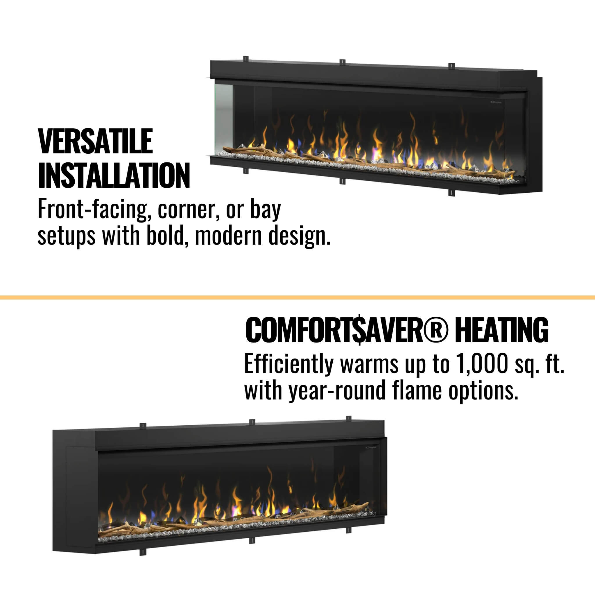 Dimplex IgniteXL Bold 100" Smart Linear Multi Side View Built-In Electric Fireplace [XLF10017-XD] (SAK72359) - Energize Trek