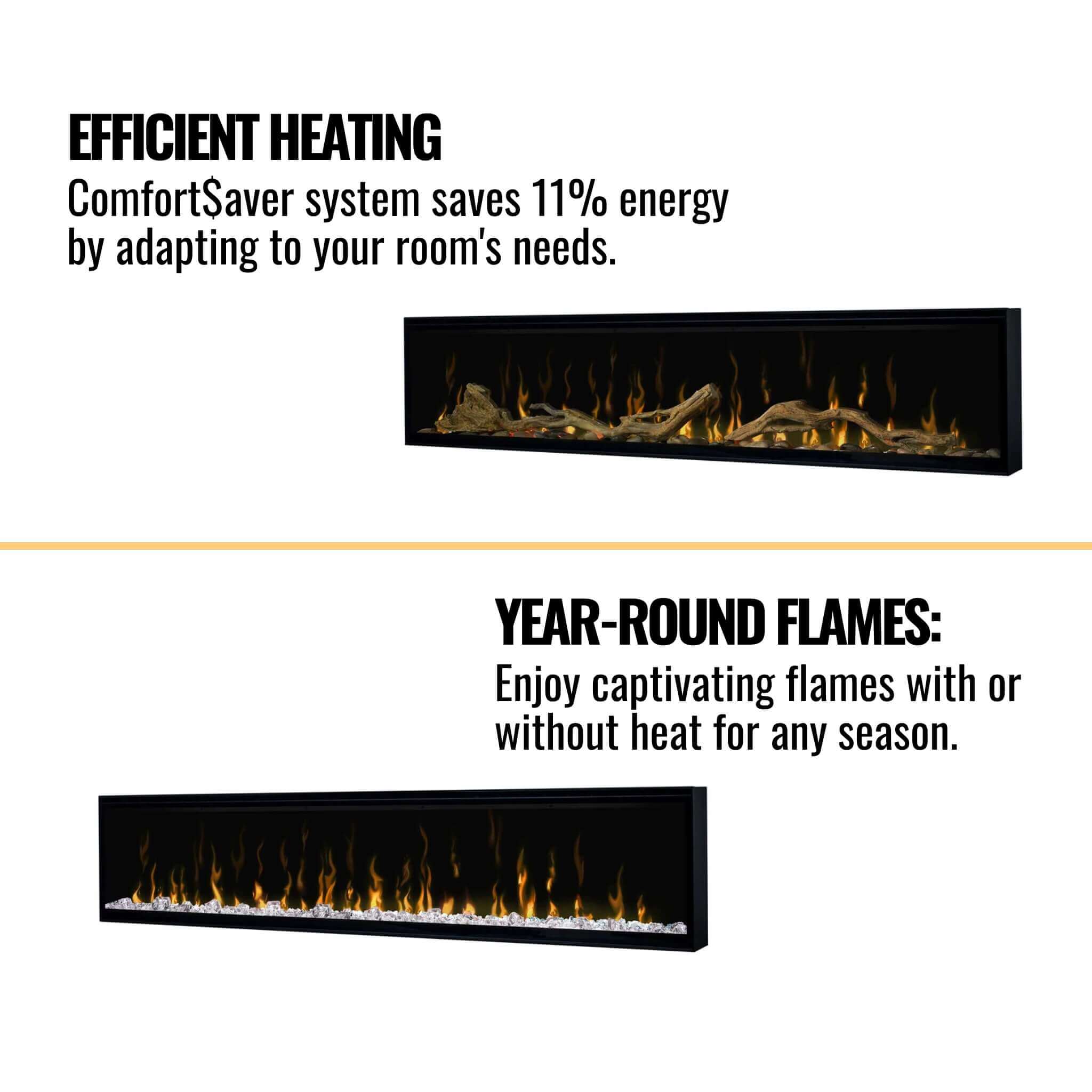 Dimplex IgniteXL 74" Premium Built-In Linear Electric Fireplace With Integrated Heater Fan [XLF74] (SAK14736) - Energize Trek