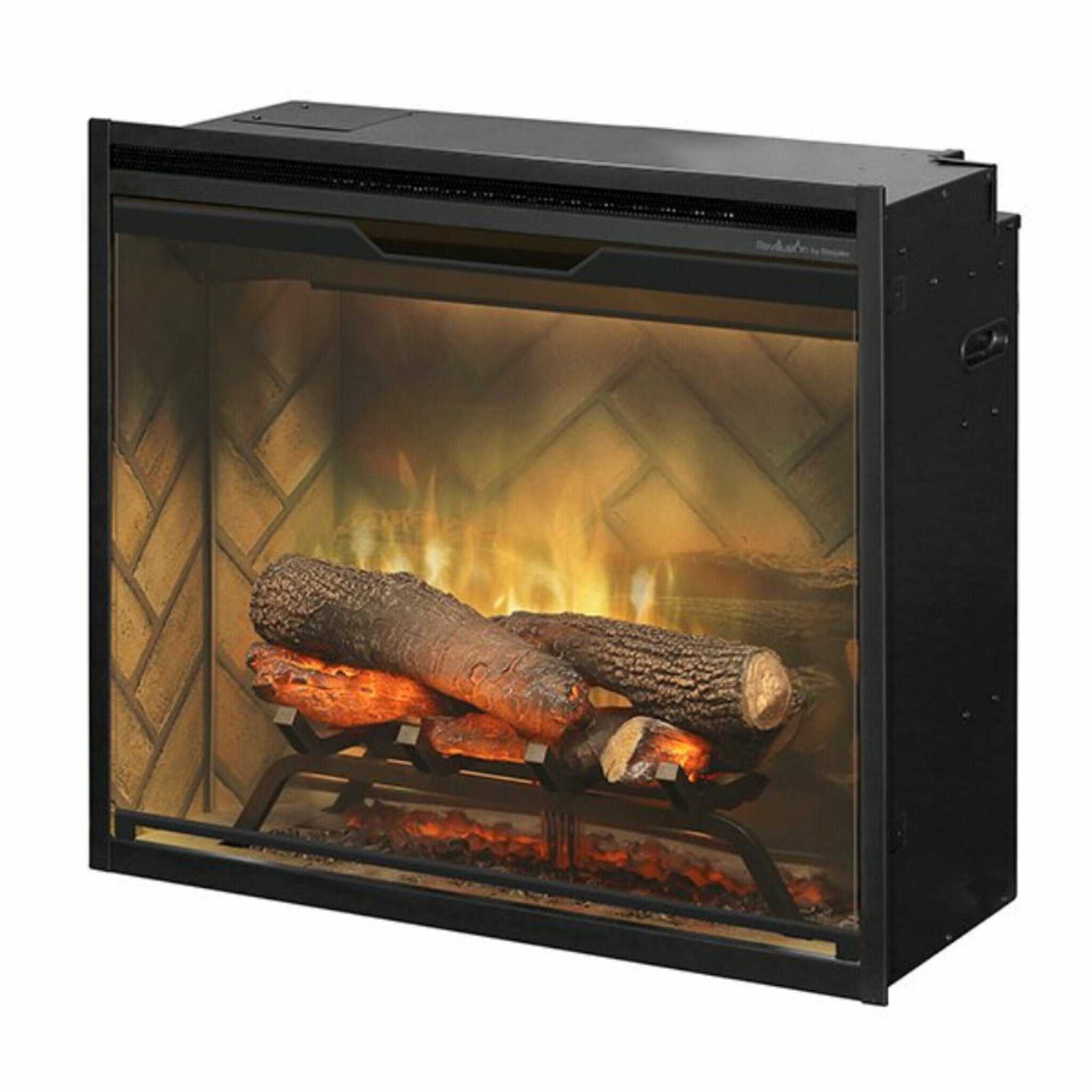 Dimplex Revillusion Herringbone Brick Built-In Electric Firebox With Front Glass [RBF30/36/42] (SAK12893) - Energize Trek