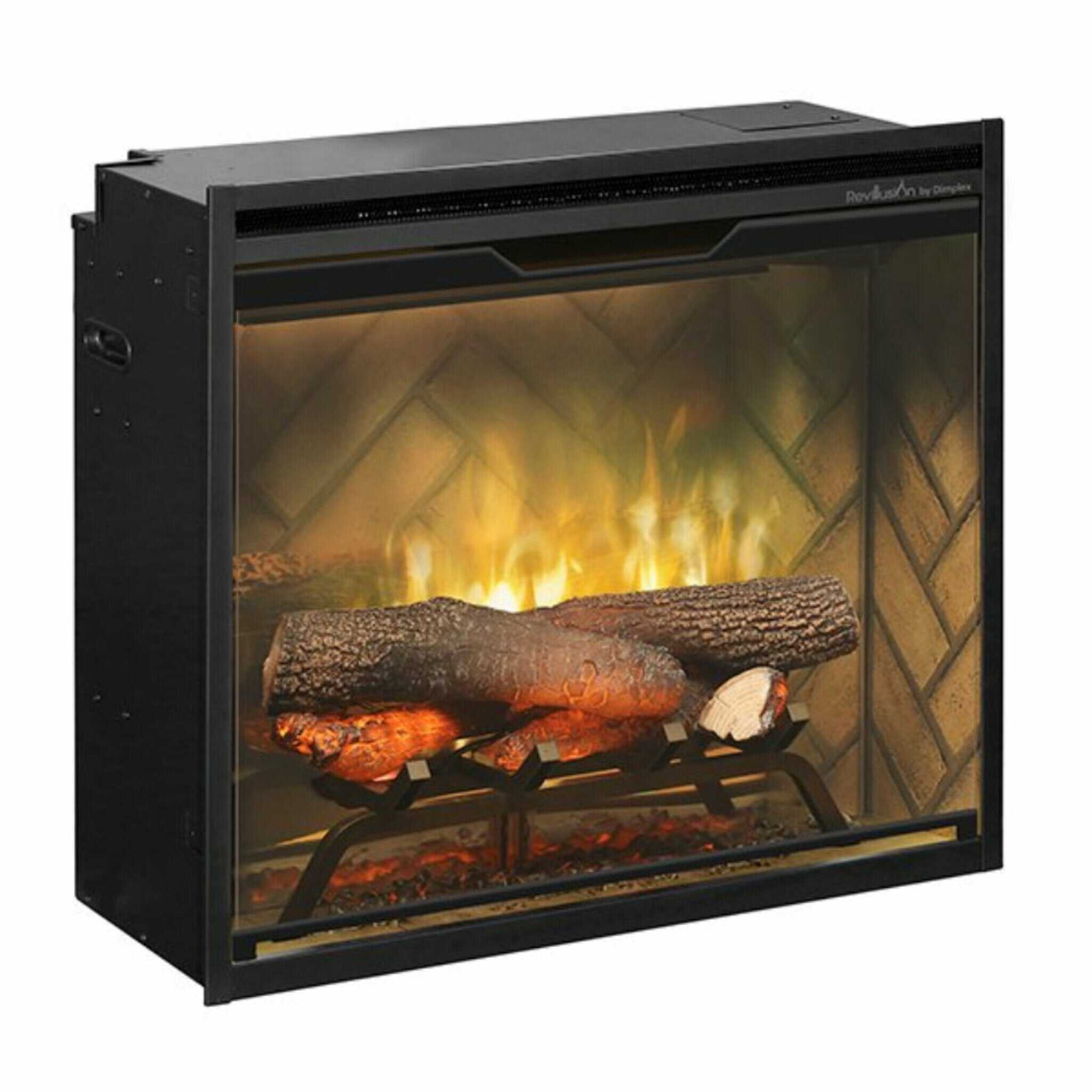 Dimplex Revillusion Herringbone Brick Built-In Electric Firebox With Front Glass [RBF30/36/42] (SAK12893) - Energize Trek