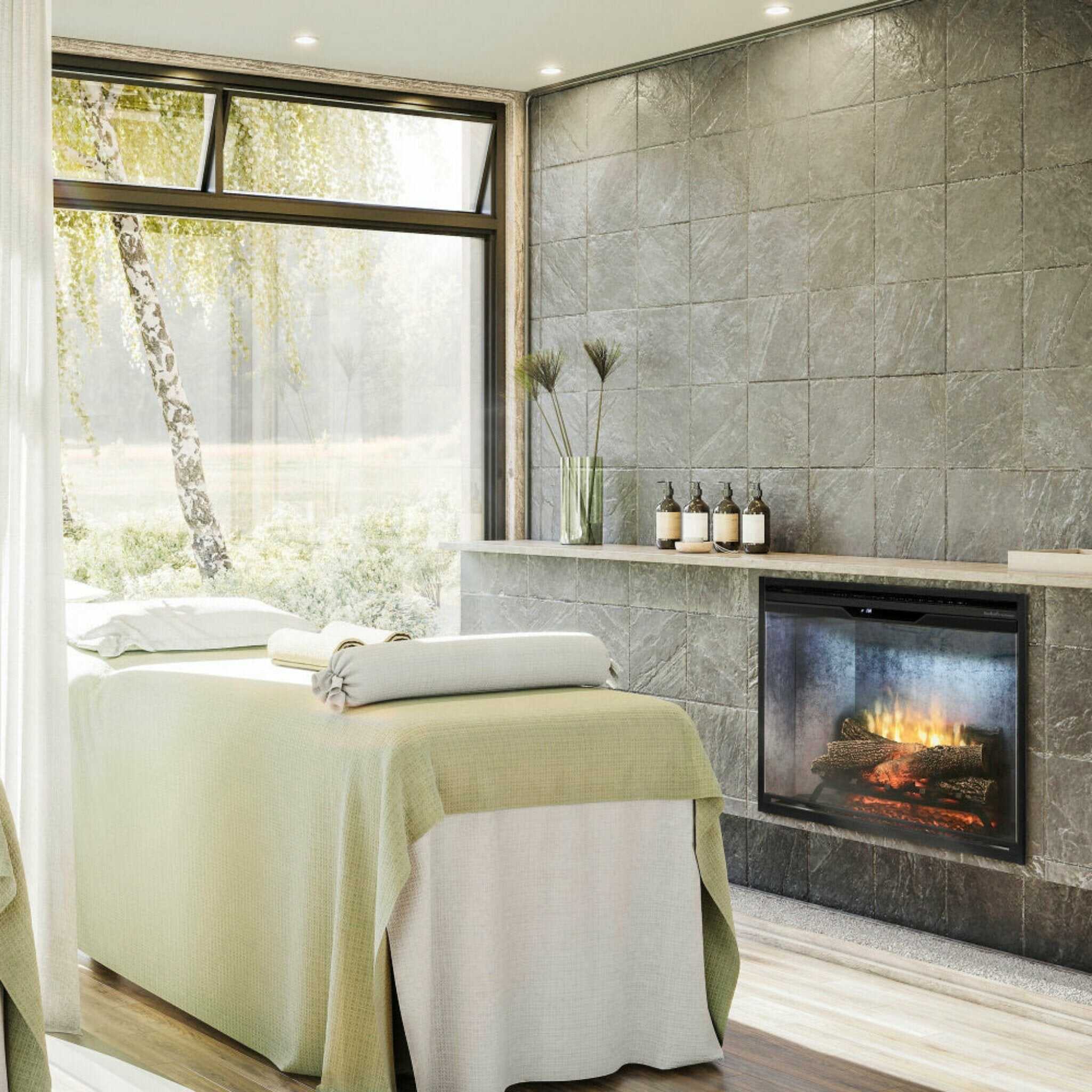 Dimplex Revillusion Herringbone Brick Built-In Electric Firebox With Front Glass [RBF30/36/42] (SAK12893) - Energize Trek