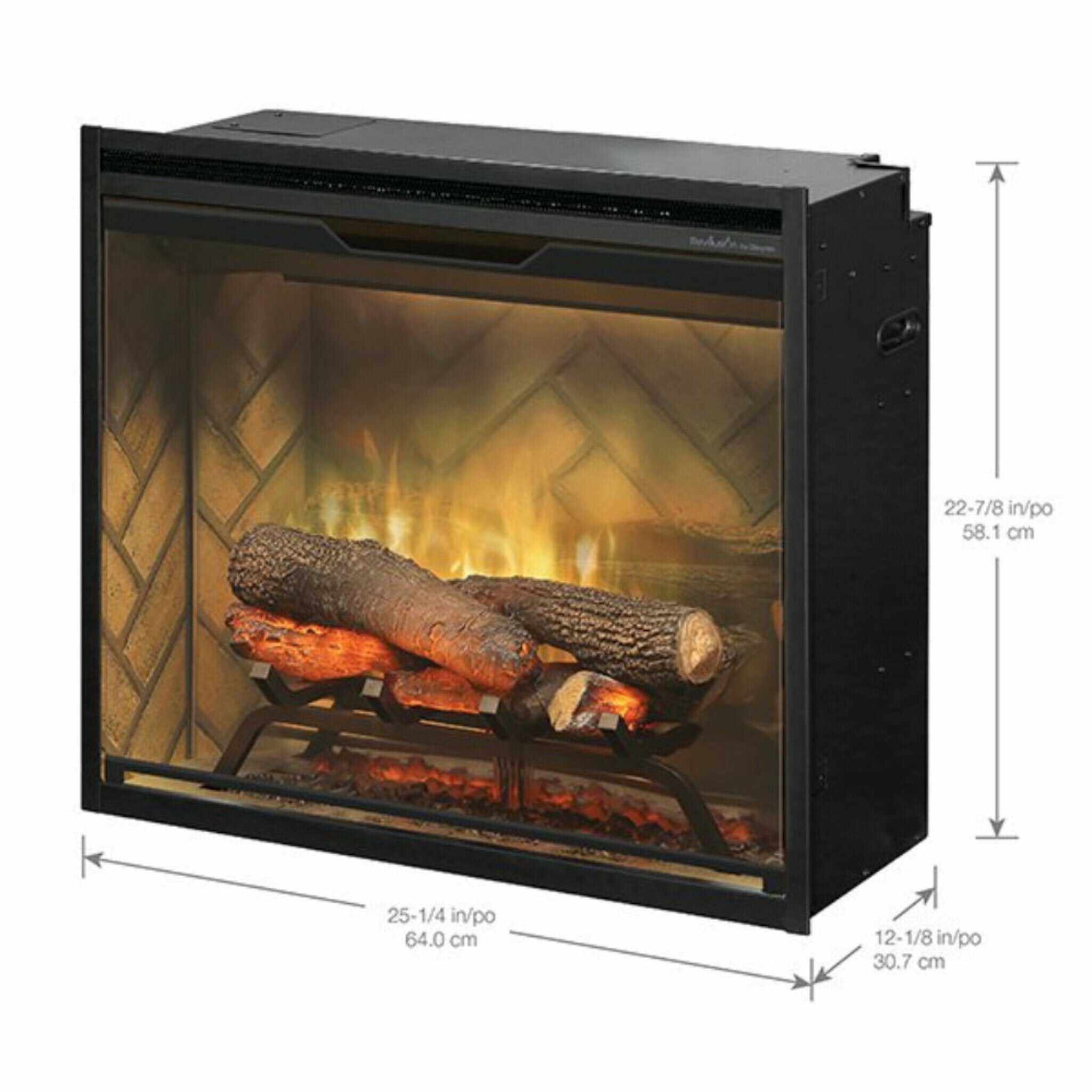 Dimplex Revillusion Herringbone Brick Built-In Electric Firebox With Front Glass [RBF30/36/42] (SAK12893) - Energize Trek