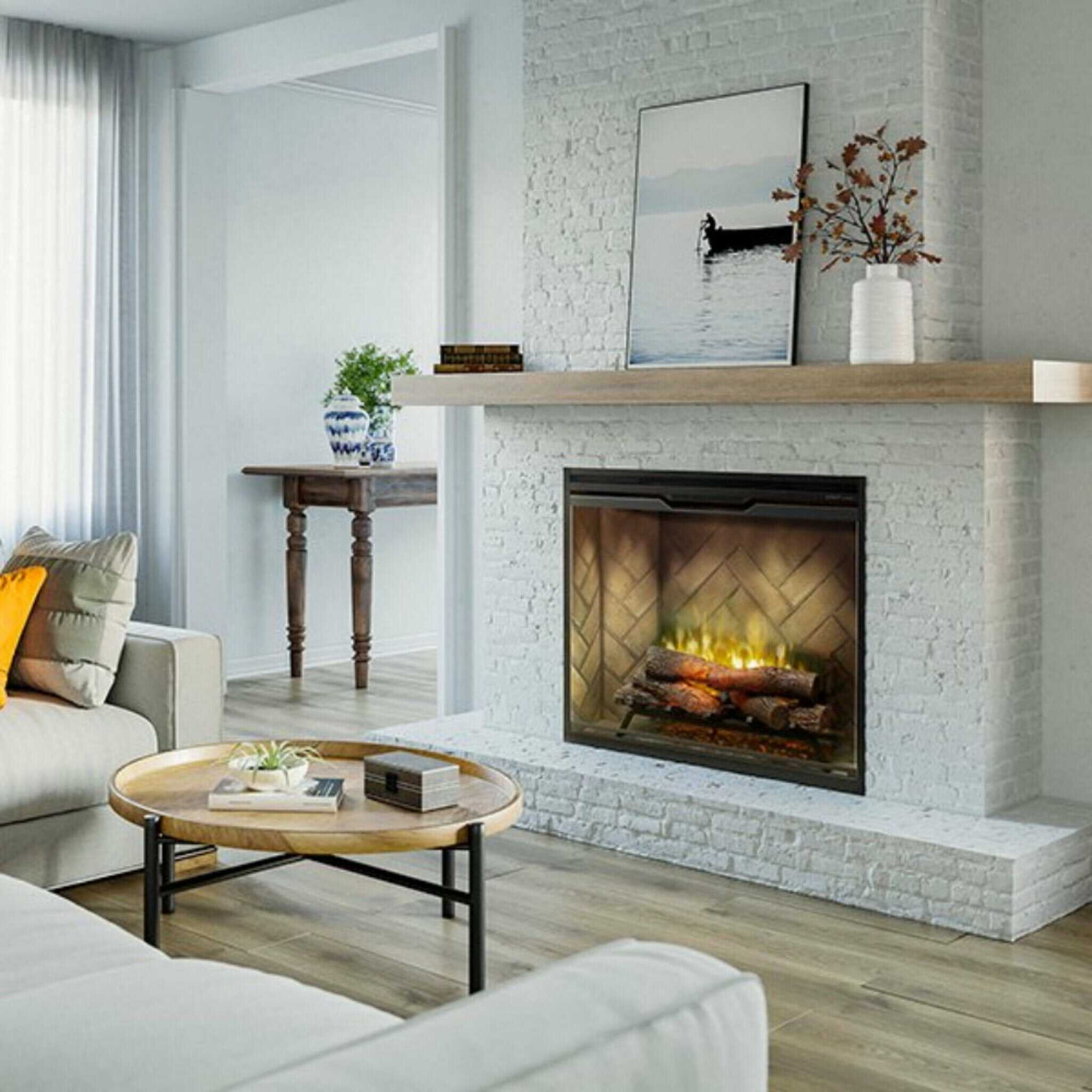 Dimplex Revillusion Herringbone Brick Built-In Electric Firebox With Front Glass [RBF30/36/42] (SAK12893) - Energize Trek