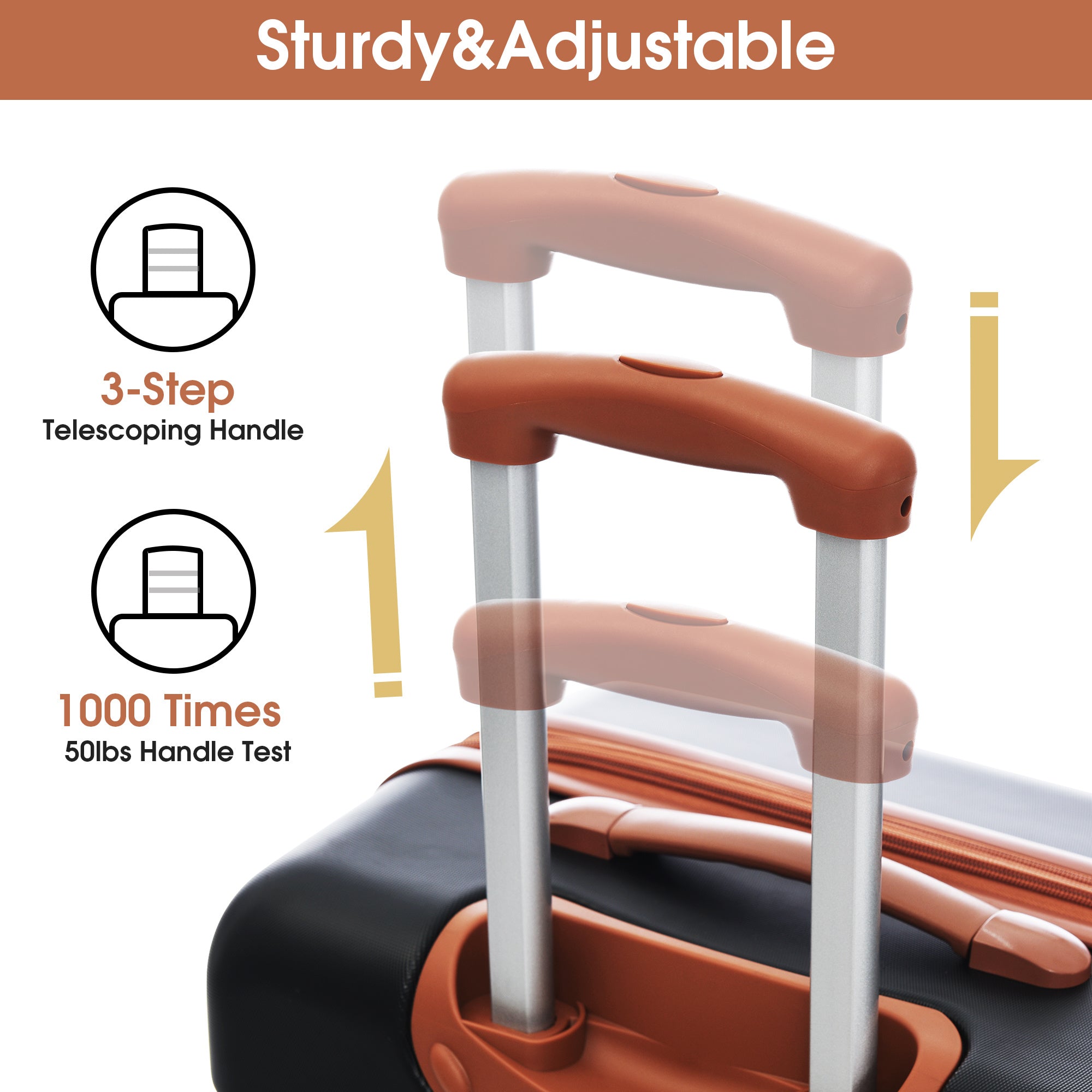 Hardshell Luggage Sets 2Pcs + bag Spinner Suitcase with TSA Lock Lightweight 20" + 24" - Energize Trek