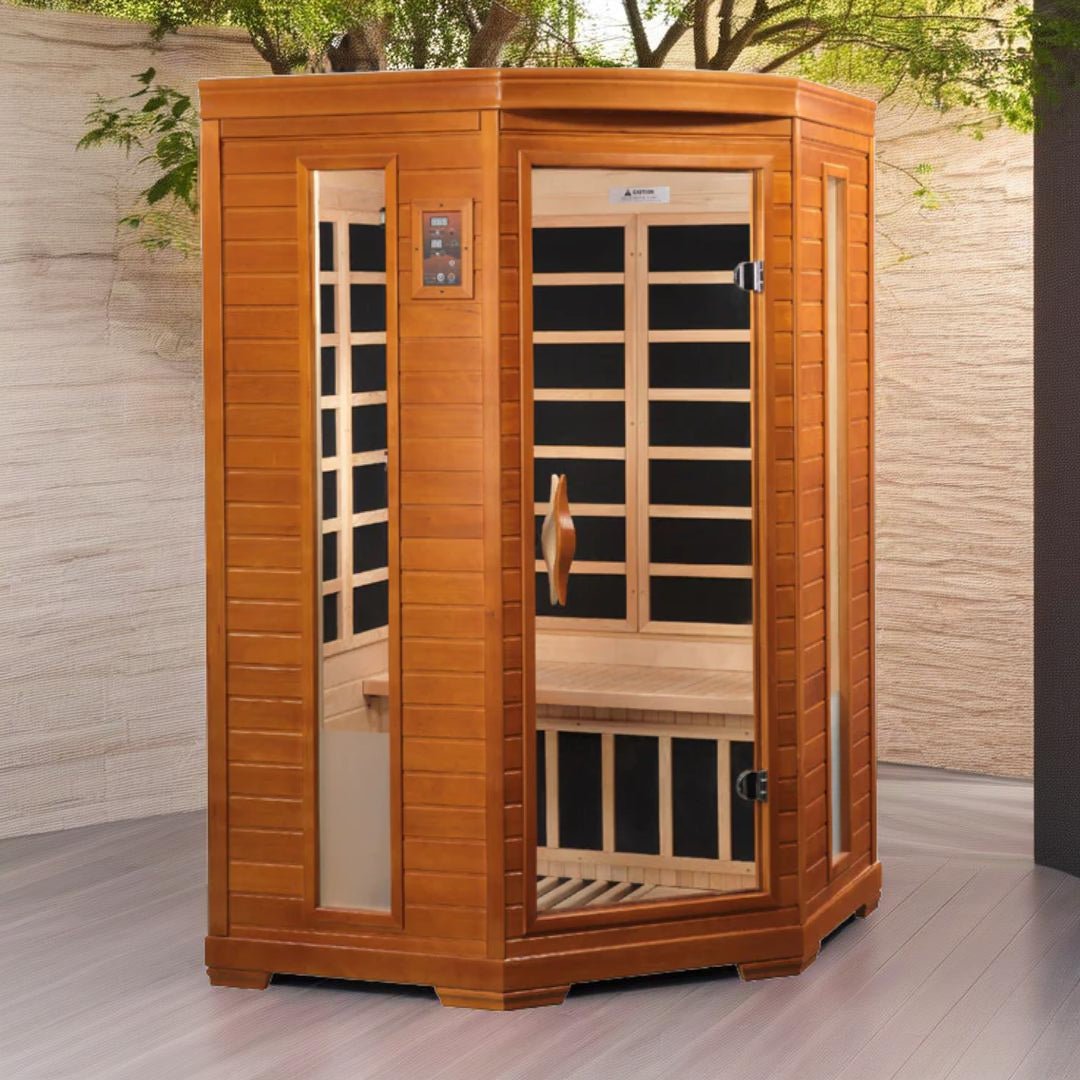 Dynamic Heming Elite 2-Person Corner Ultra Low EMF FAR Infrared Sauna - Energize Trek