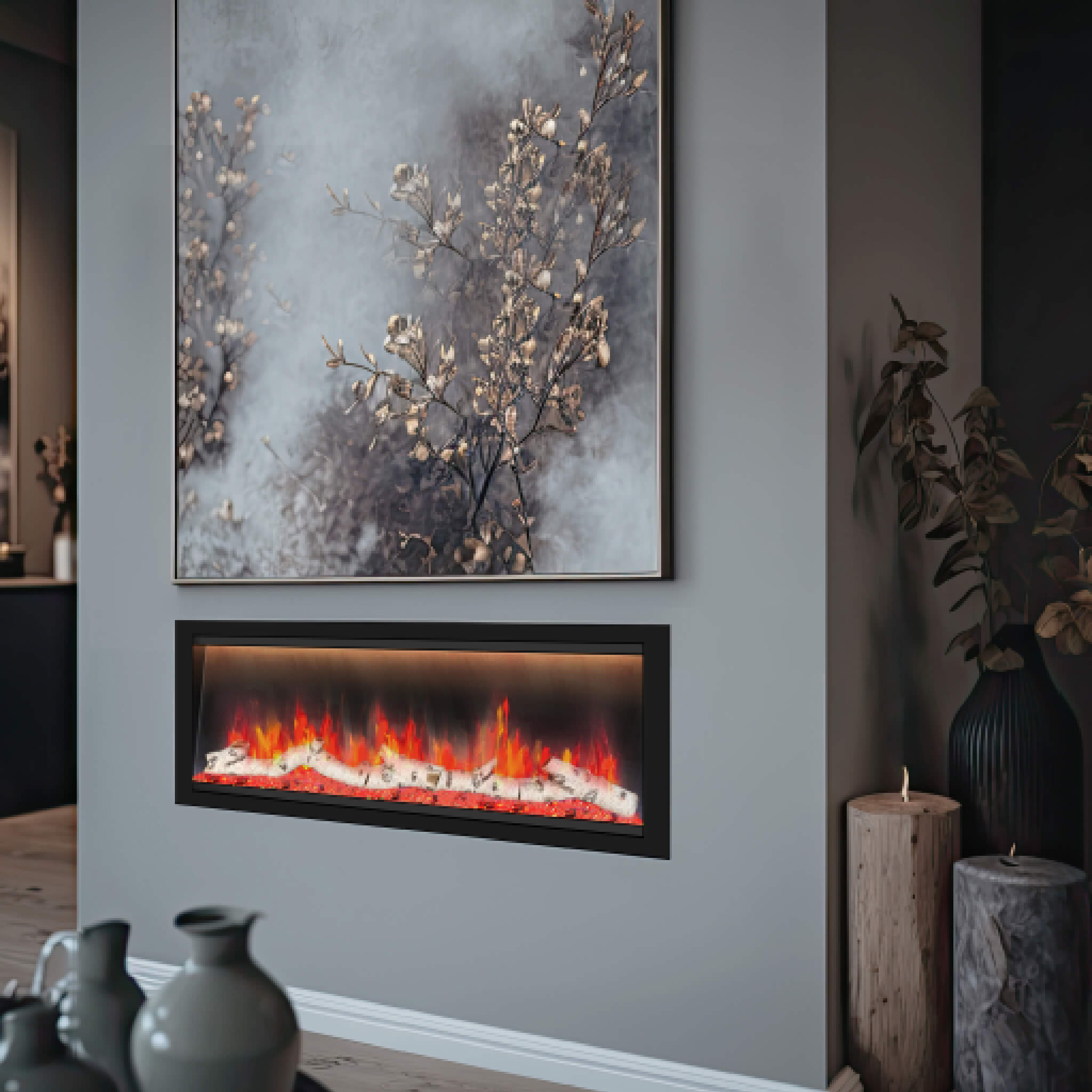 Dynasty Allegro 58" Smart Linear Electric Fireplace With Heater Timer Settings [DY-BFM58] (SAK23948) - Energize Trek
