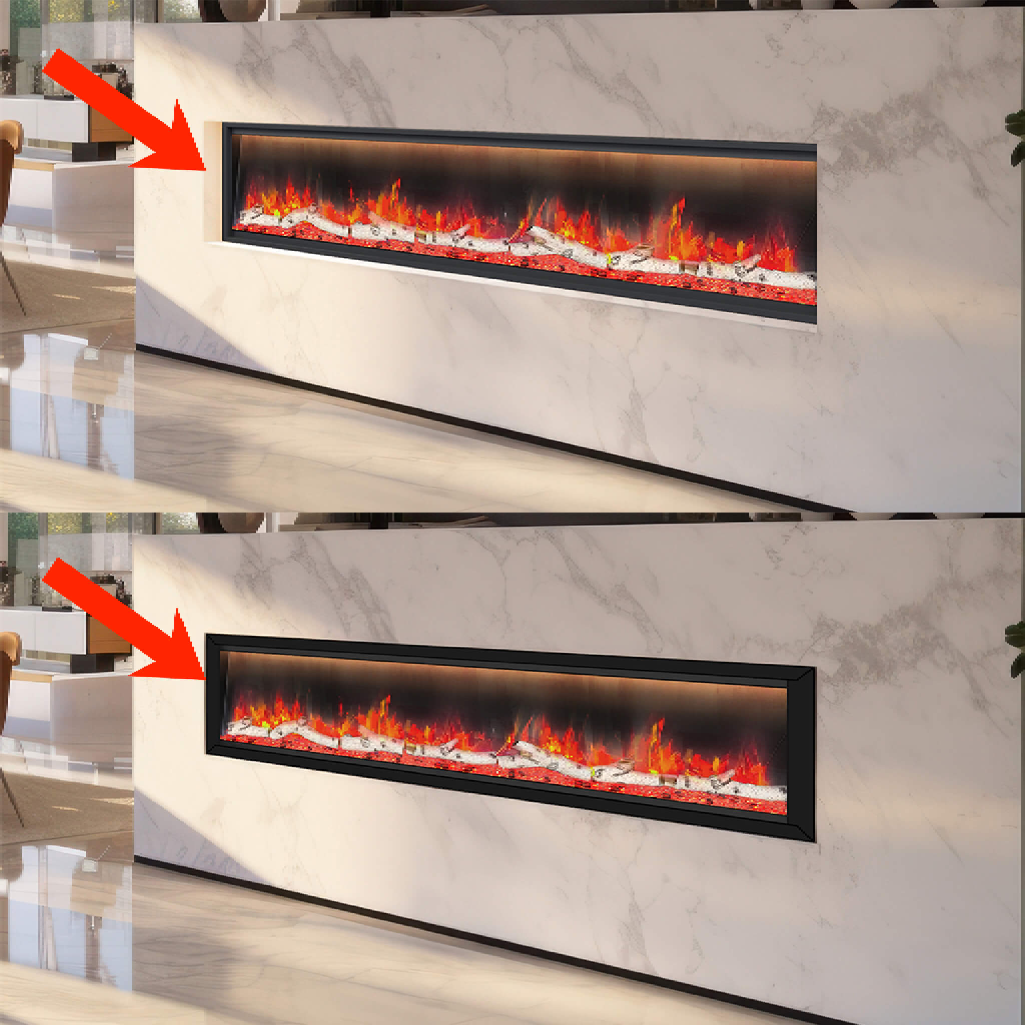 Dynasty Allegro 58" Smart Linear Electric Fireplace With Heater Timer Settings [DY-BFM58] (SAK23948) - Energize Trek