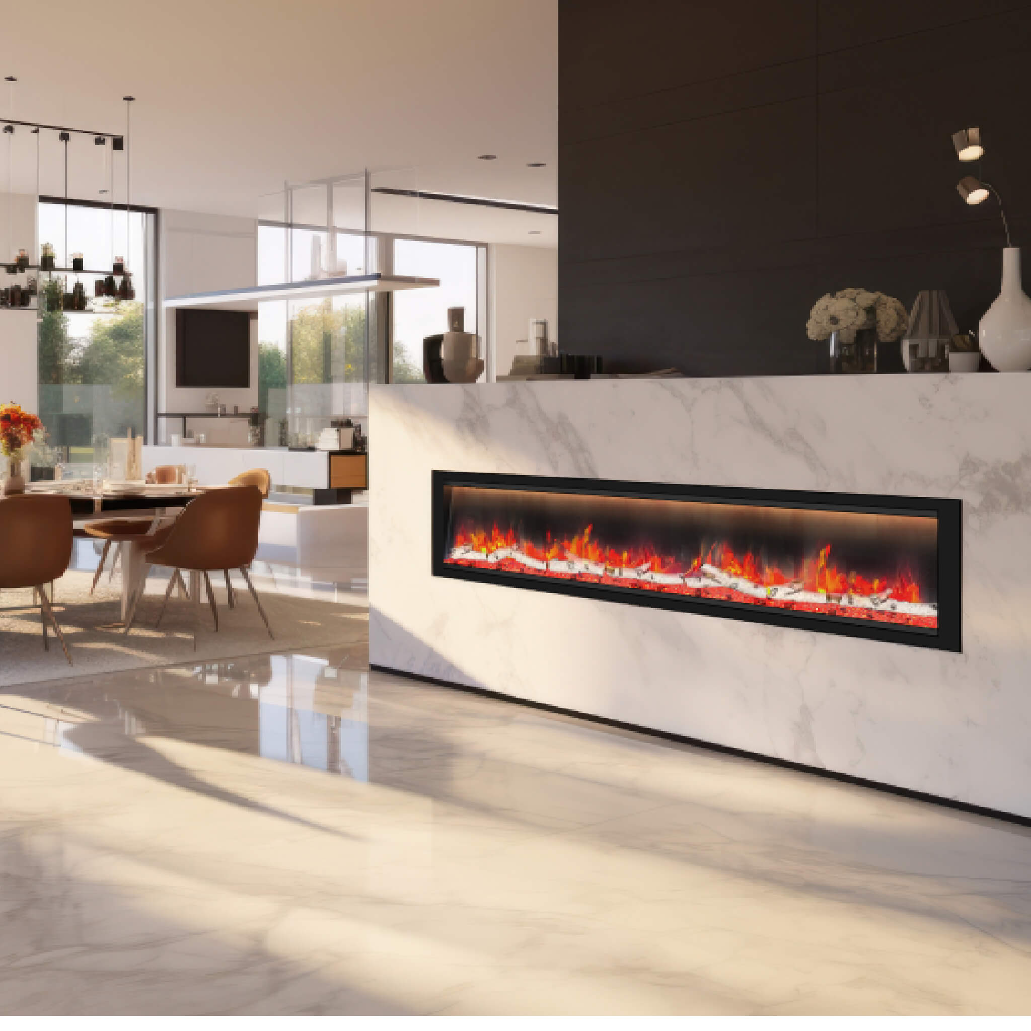 Dynasty Allegro 82" Flush Mount Smart Linear Electric Fireplace [DY-BFM82] (SAK29014) - Energize Trek