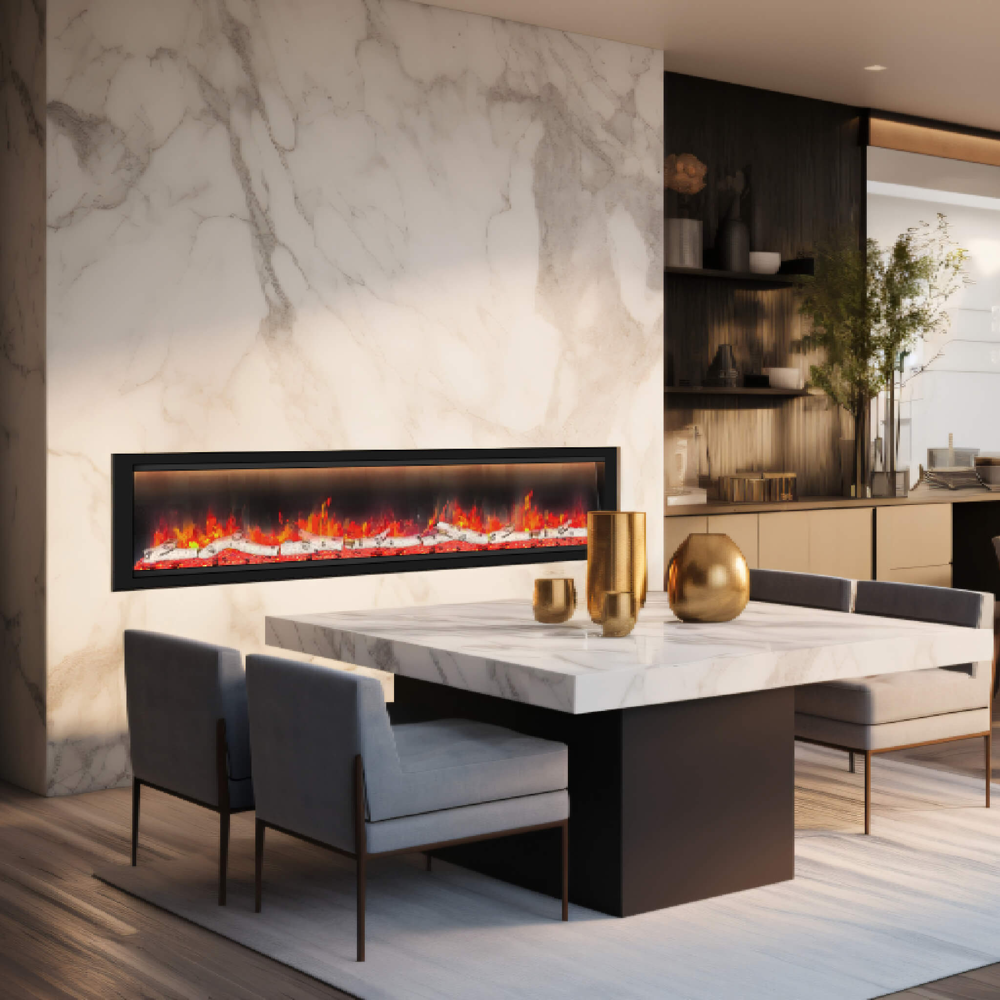Dynasty Allegro 82" Flush Mount Smart Linear Electric Fireplace [DY-BFM82] (SAK29014) - Energize Trek