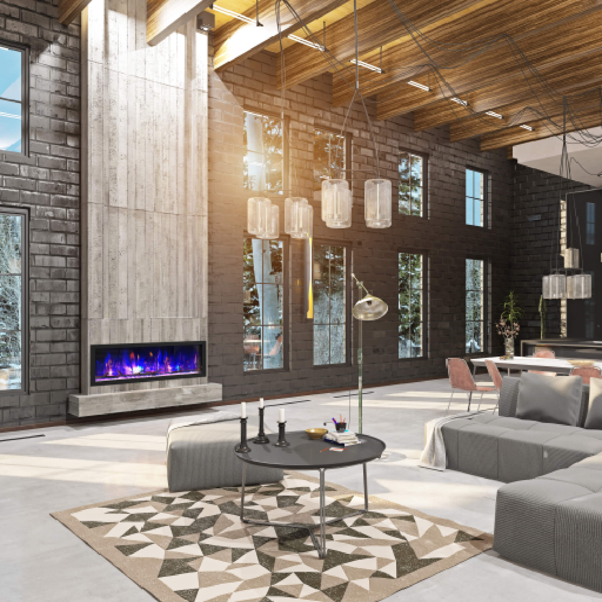 Dynasty Cascade 52" Recessed Smart Linear Electric Fireplace With Dynasty App [DY-BTX52] (SAK73485) - Energize Trek