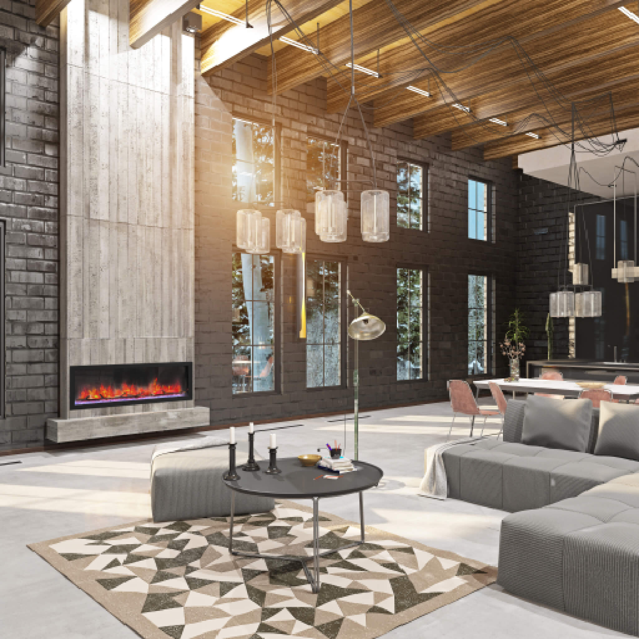 Dynasty Cascade 52" Recessed Smart Linear Electric Fireplace With Dynasty App [DY-BTX52] (SAK73485) - Energize Trek