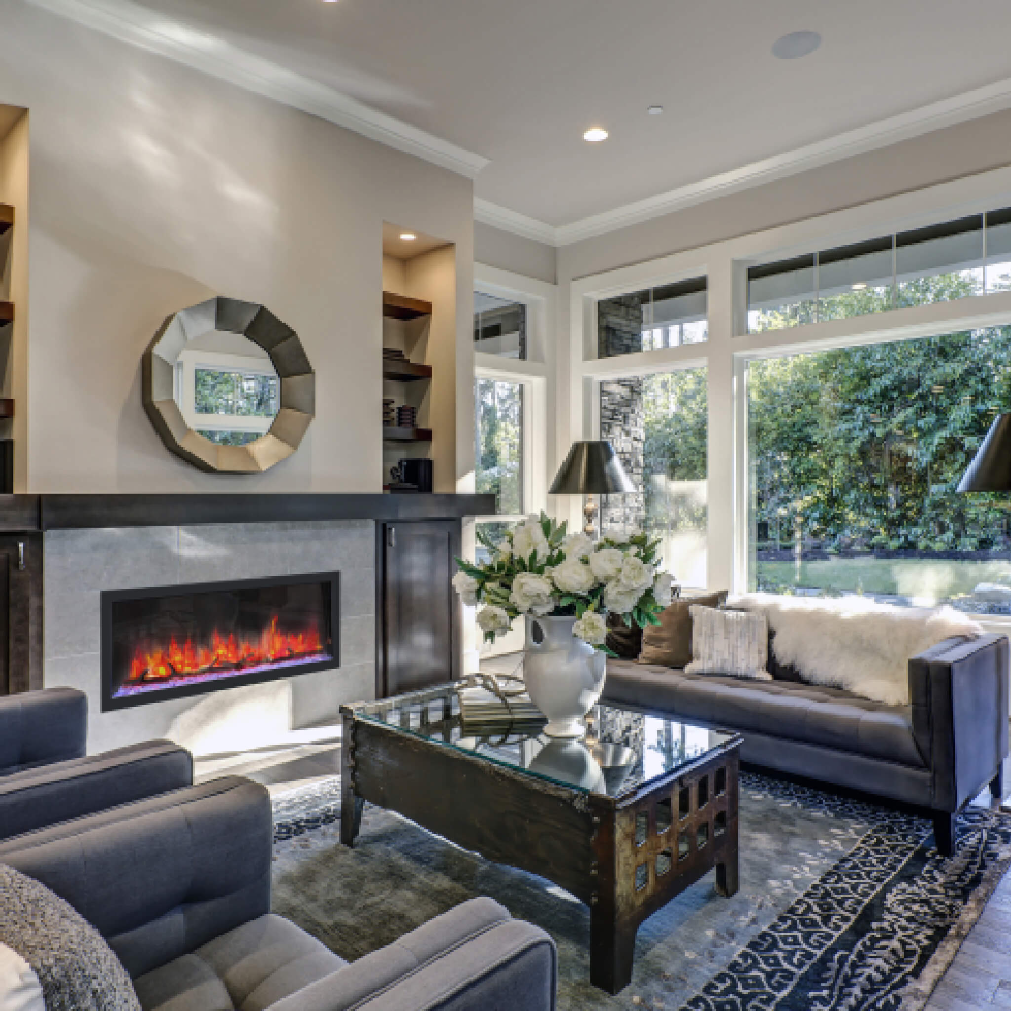 Dynasty Cascade 52" Recessed Smart Linear Electric Fireplace With Dynasty App [DY-BTX52] (SAK73485) - Energize Trek