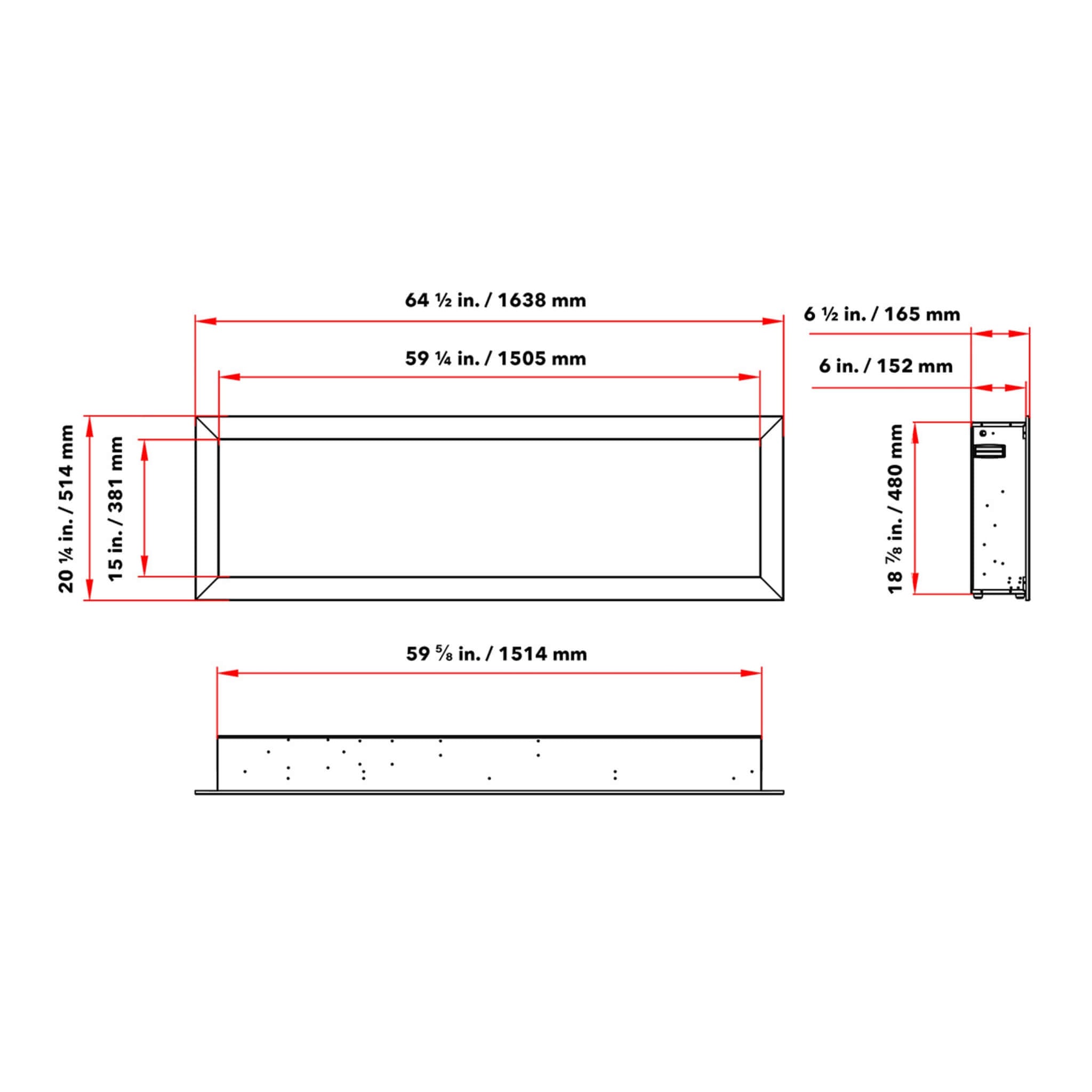 Dynasty Cascade 64" Smart Linear Electric Fireplace With Front Facing Heater [DY-BTX64] (SAK15932) - Energize Trek