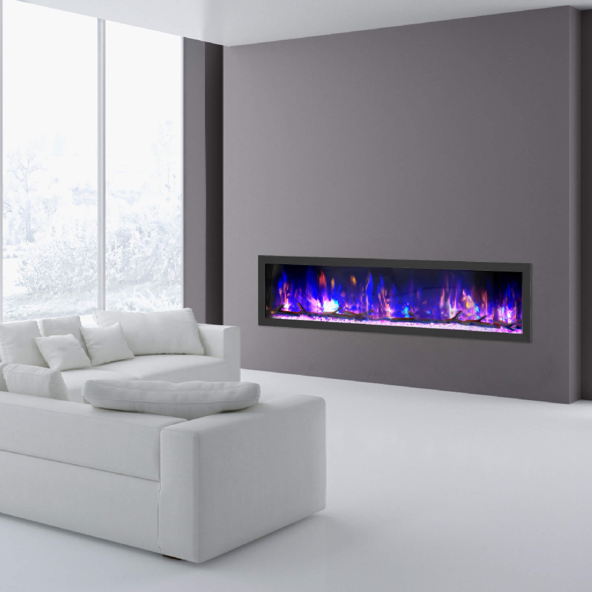 Dynasty Cascade 74" Smart Linear Electric Fireplace [DY-BTX74] (SAK61984) - Energize Trek