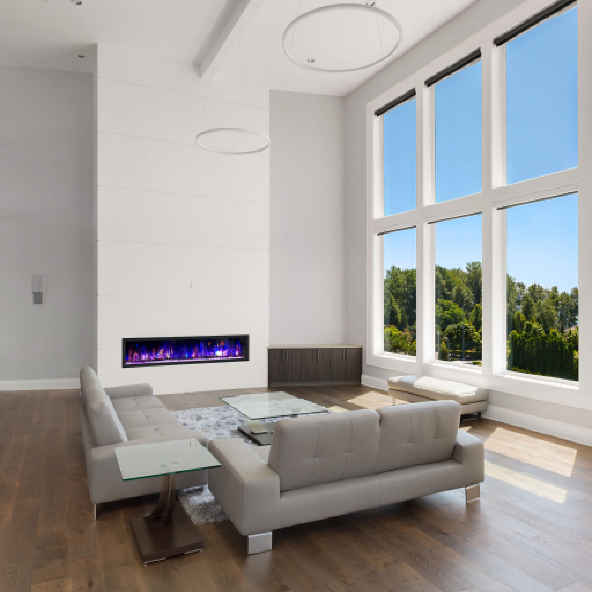 Dynasty Cascade 74" Smart Linear Electric Fireplace [DY-BTX74] (SAK61984) - Energize Trek