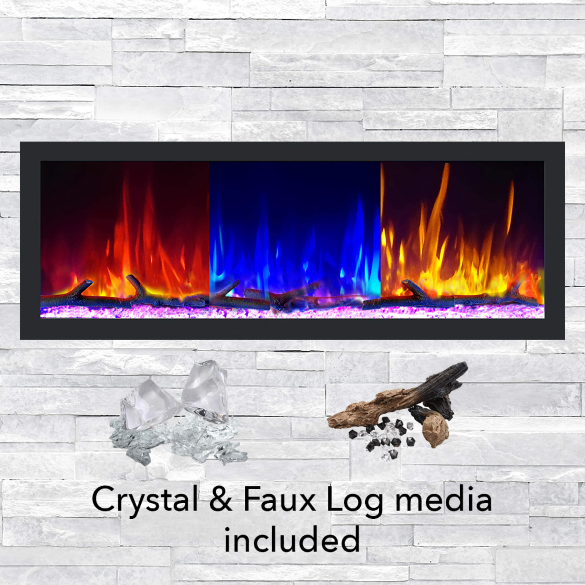 Dynasty Cascade 74" Smart Linear Electric Fireplace [DY-BTX74] (SAK61984) - Energize Trek