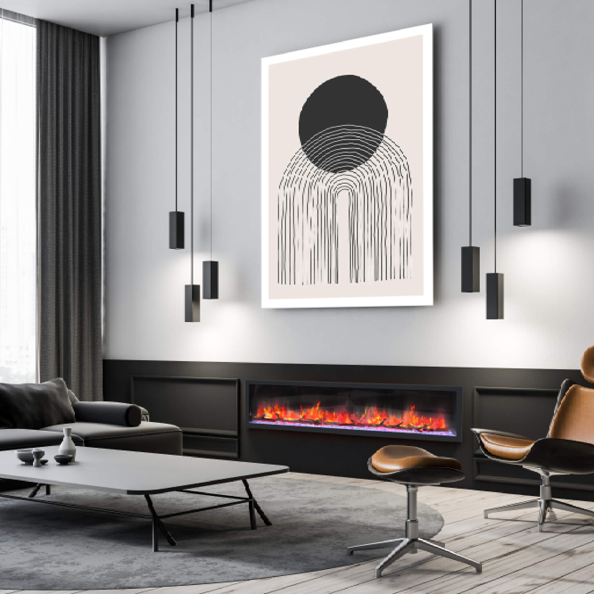 Dynasty Cascade 82" Recessed Linear Electric Fireplace [DY-BTX82] (SAK30567) - Energize Trek