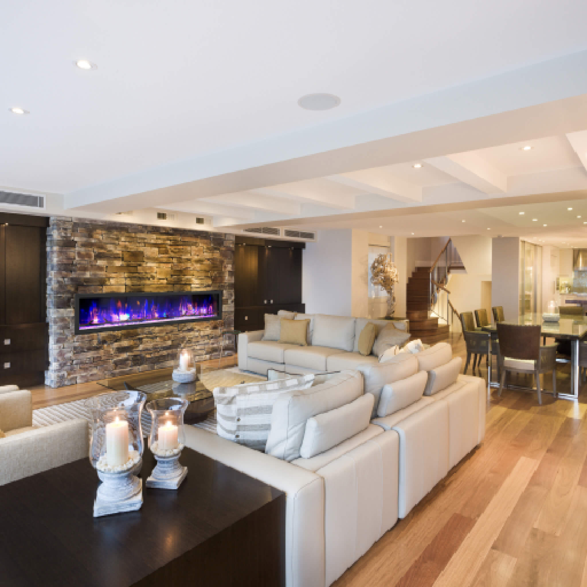 Dynasty Cascade 82" Recessed Linear Electric Fireplace [DY-BTX82] (SAK30567) - Energize Trek