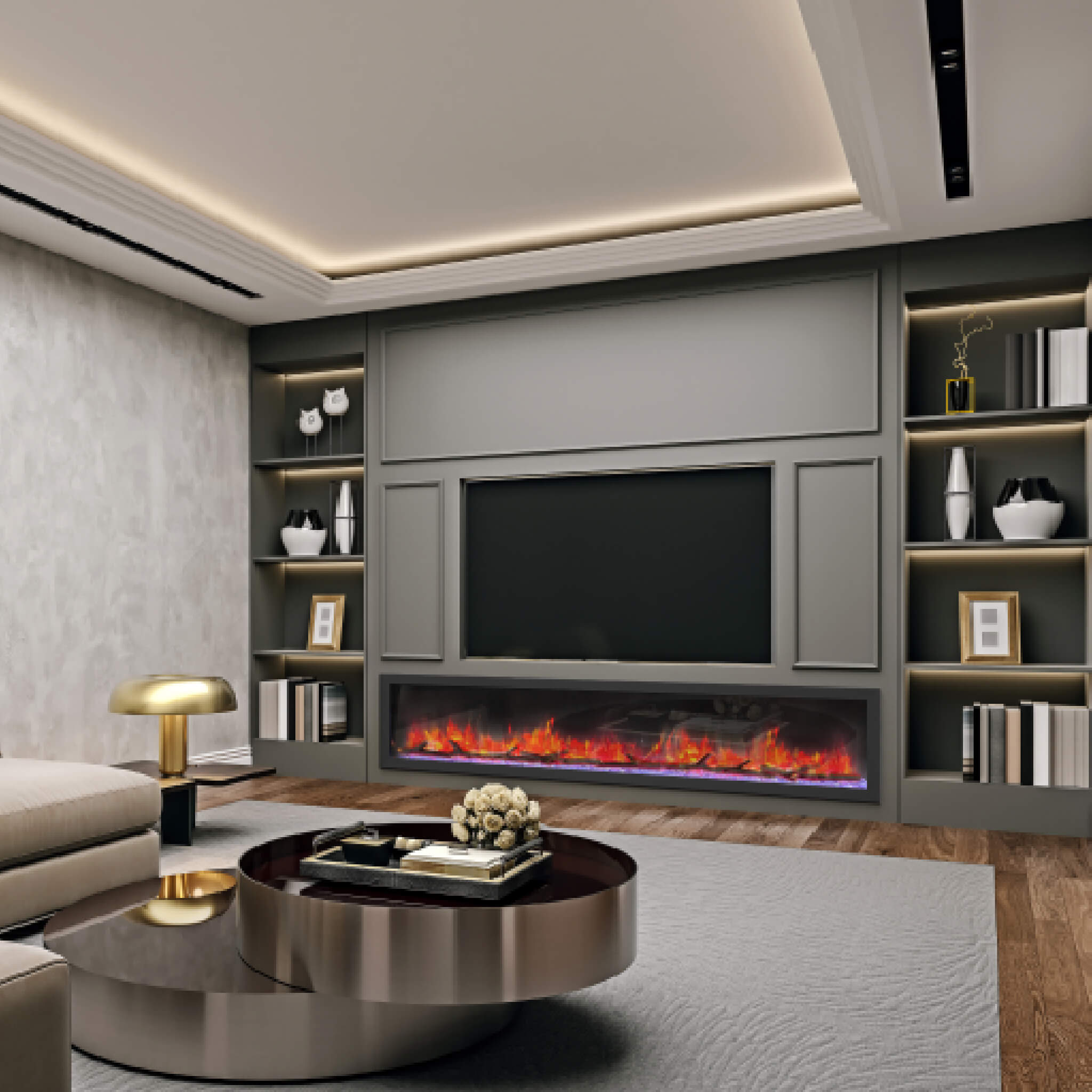 Dynasty Cascade 82" Recessed Linear Electric Fireplace [DY-BTX82] (SAK30567) - Energize Trek