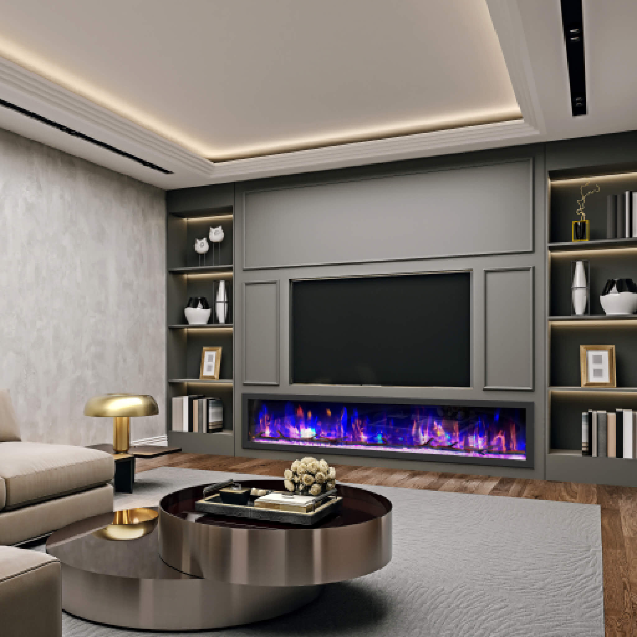 Dynasty Cascade 82" Recessed Linear Electric Fireplace [DY-BTX82] (SAK30567) - Energize Trek